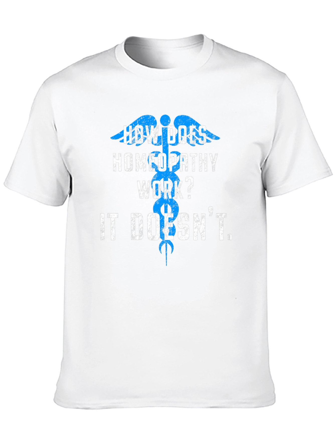 Black Homeopathy Humor Graphic Tee -  It Doesn't Work! view 10