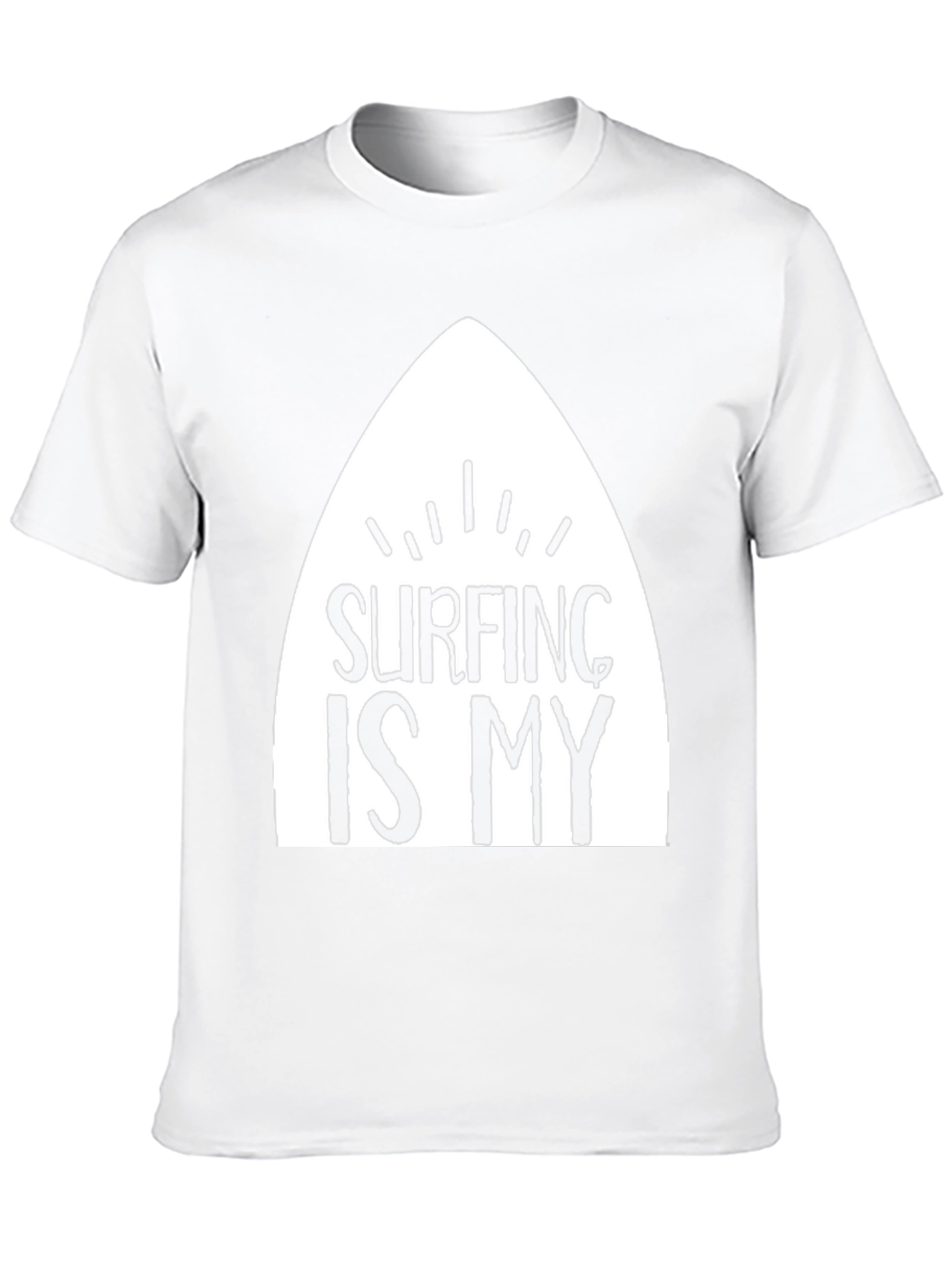 Surfing Is My T-Shirt - Black Cotton Surfboard Tee - 10