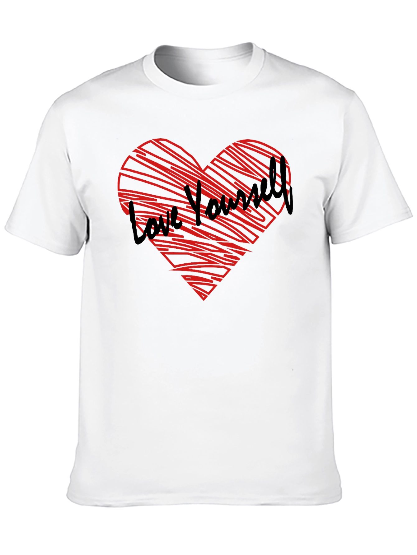 Black Love Yourself Heart Graphic Tee - Black Cotton Shirt view 10