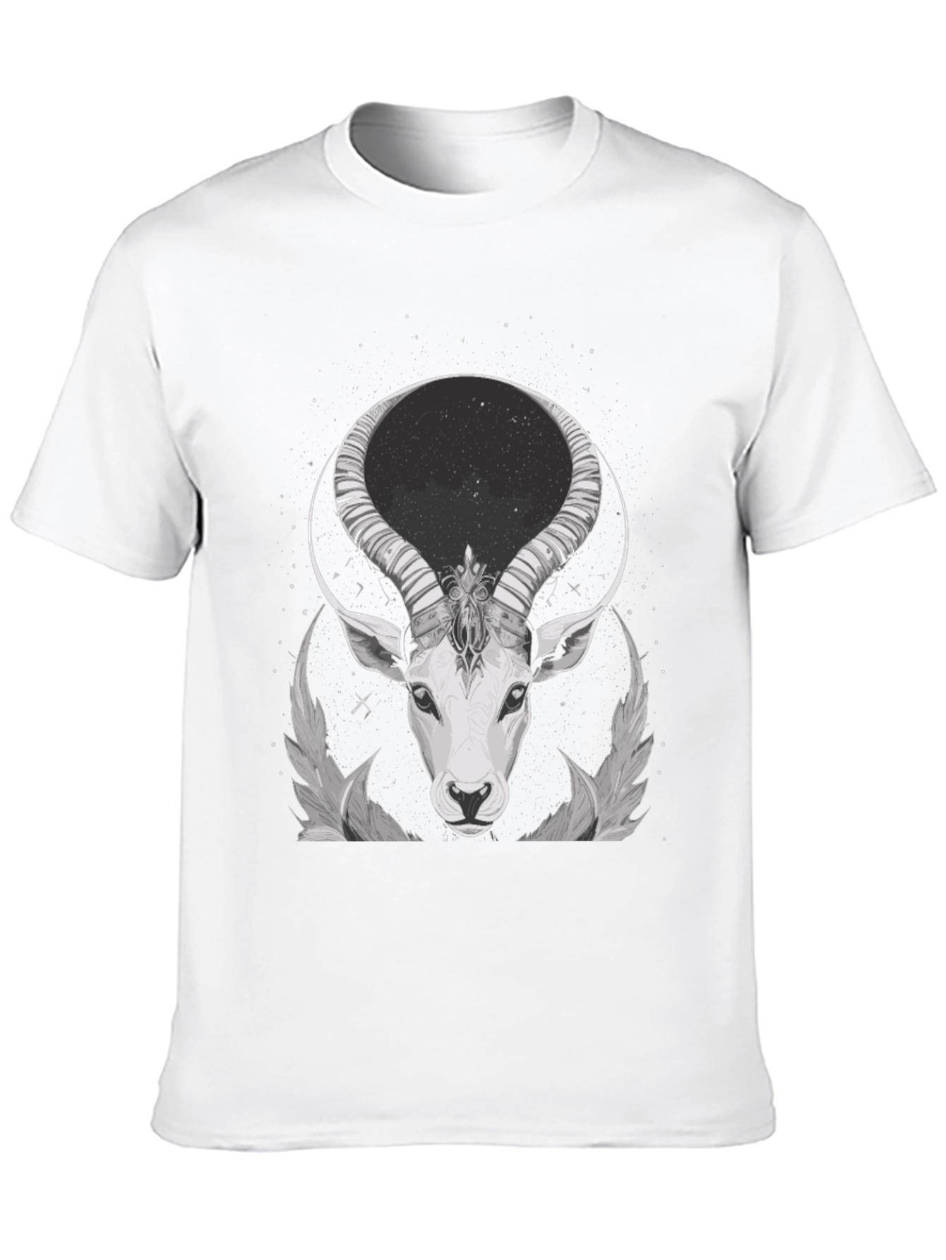 Black Cosmic Antelope Graphic Tee - Black Cotton Blend view 10