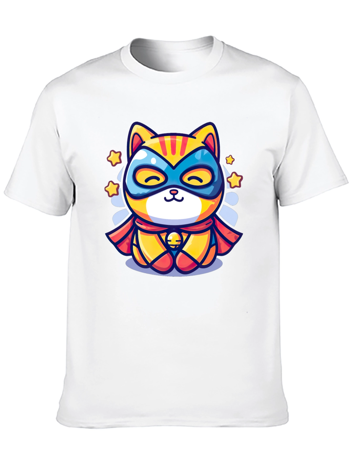 Black Superhero Cat Graphic T-Shirt - Cool Design view 10