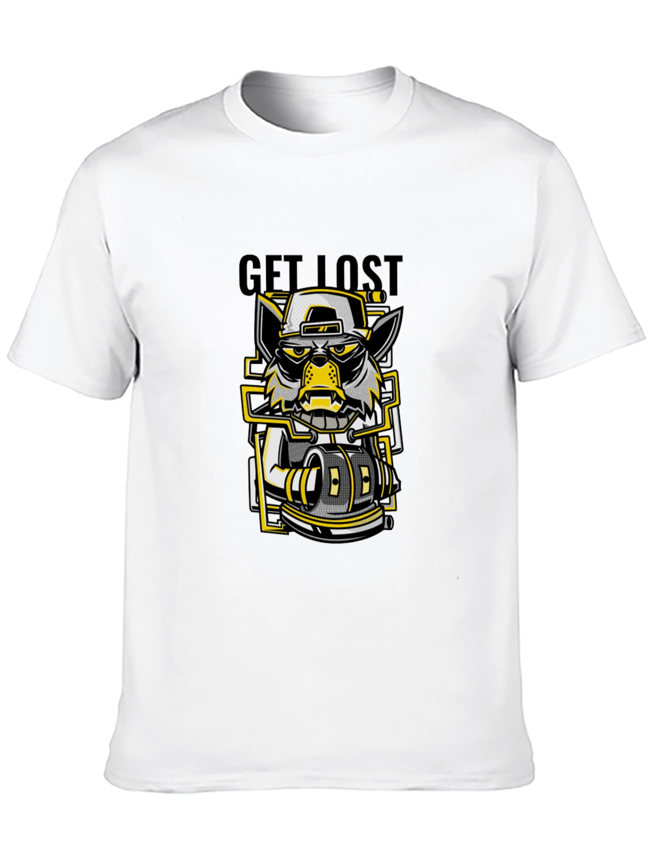 Black Get Lost Graphic Print Black T-Shirt view 10