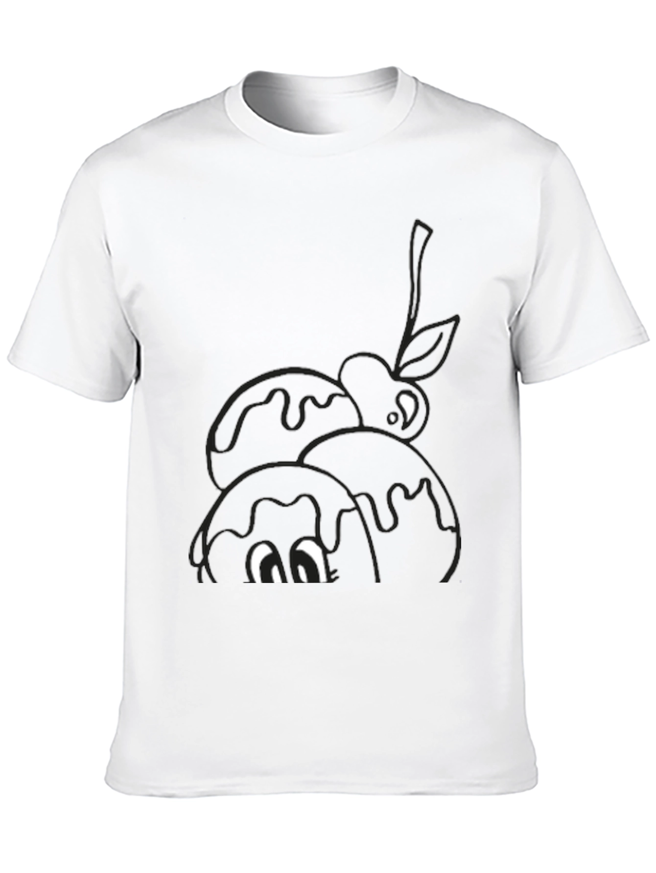 Black Novelty Cartoon Eyes Dessert T-Shirt view 10