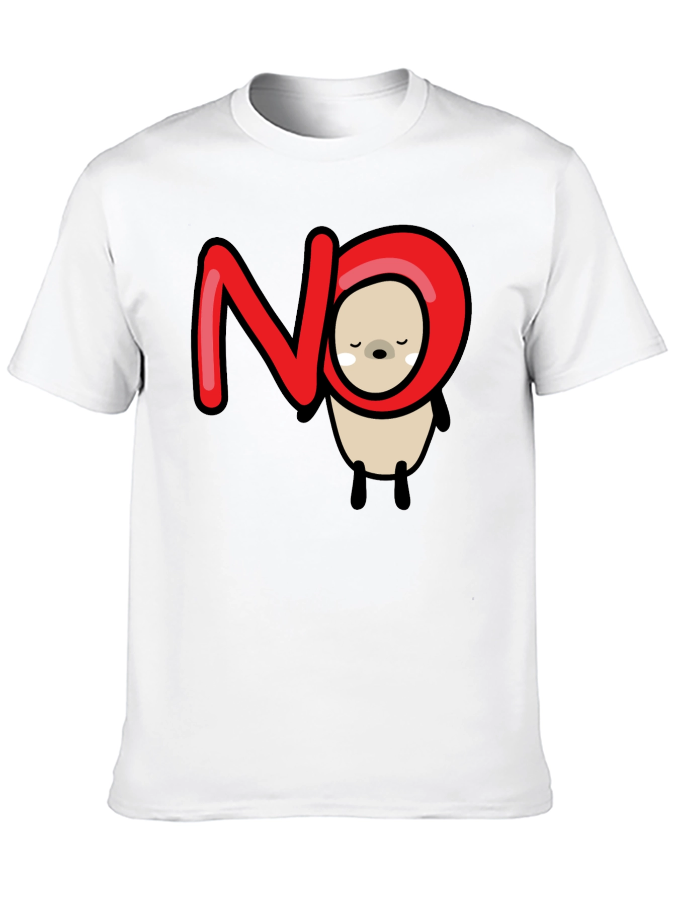 Black NO Bear Graphic Tee - Funny Casual T-Shirt view 10