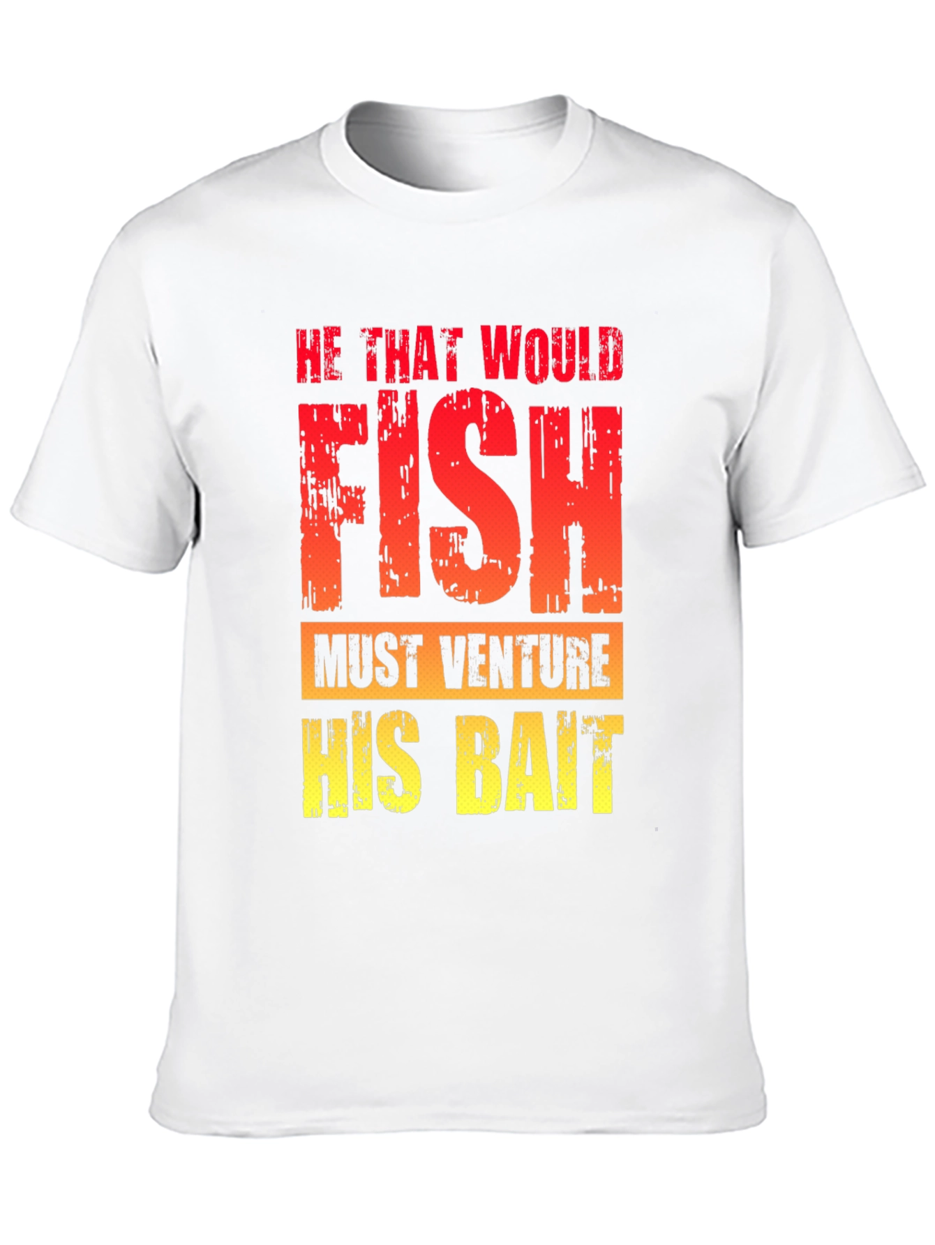 Black He That Would Fish T-Shirt - Fishing Quote Tee view 10