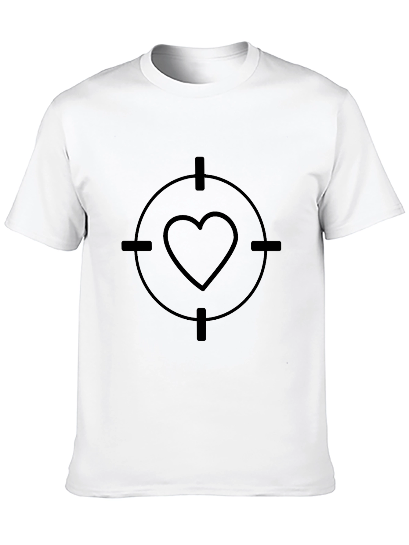 Black Heart Target Graphic Tee - Black Cotton T-Shirt view 10