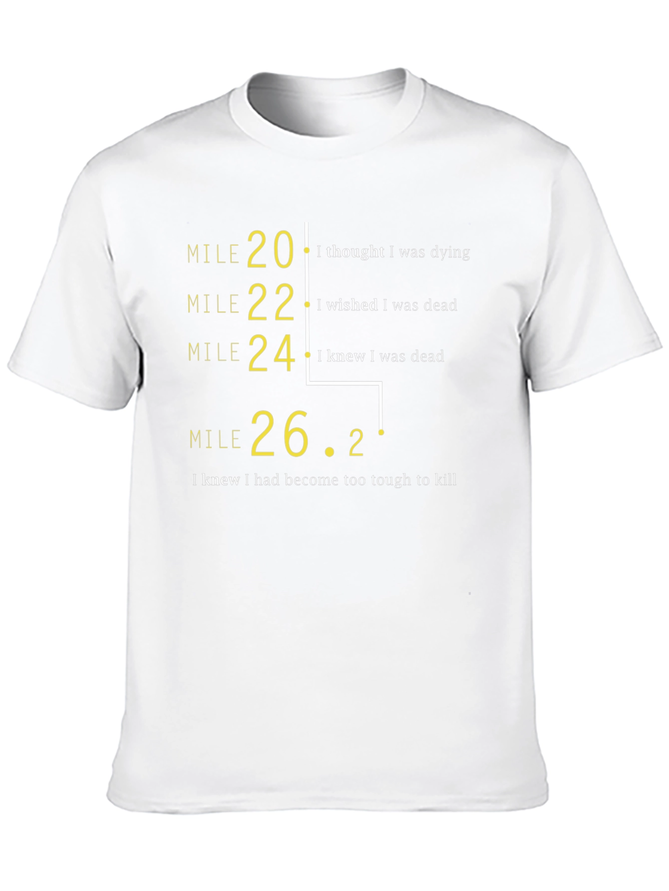 Black Marathon Mile Marker T-Shirt: Funny Runner's Tee view 10