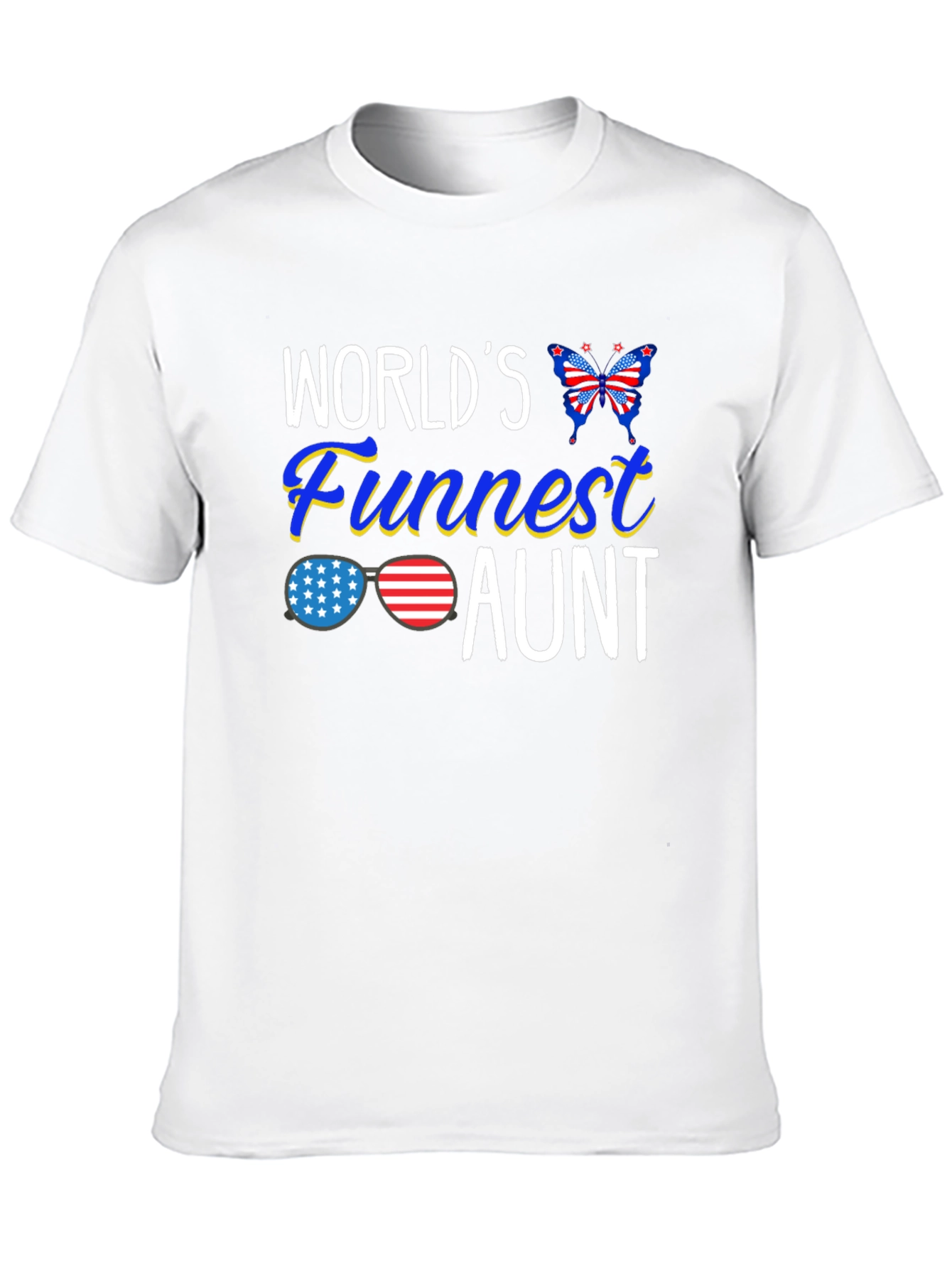 Black World's Funnest Aunt Patriotic T-Shirt view 10
