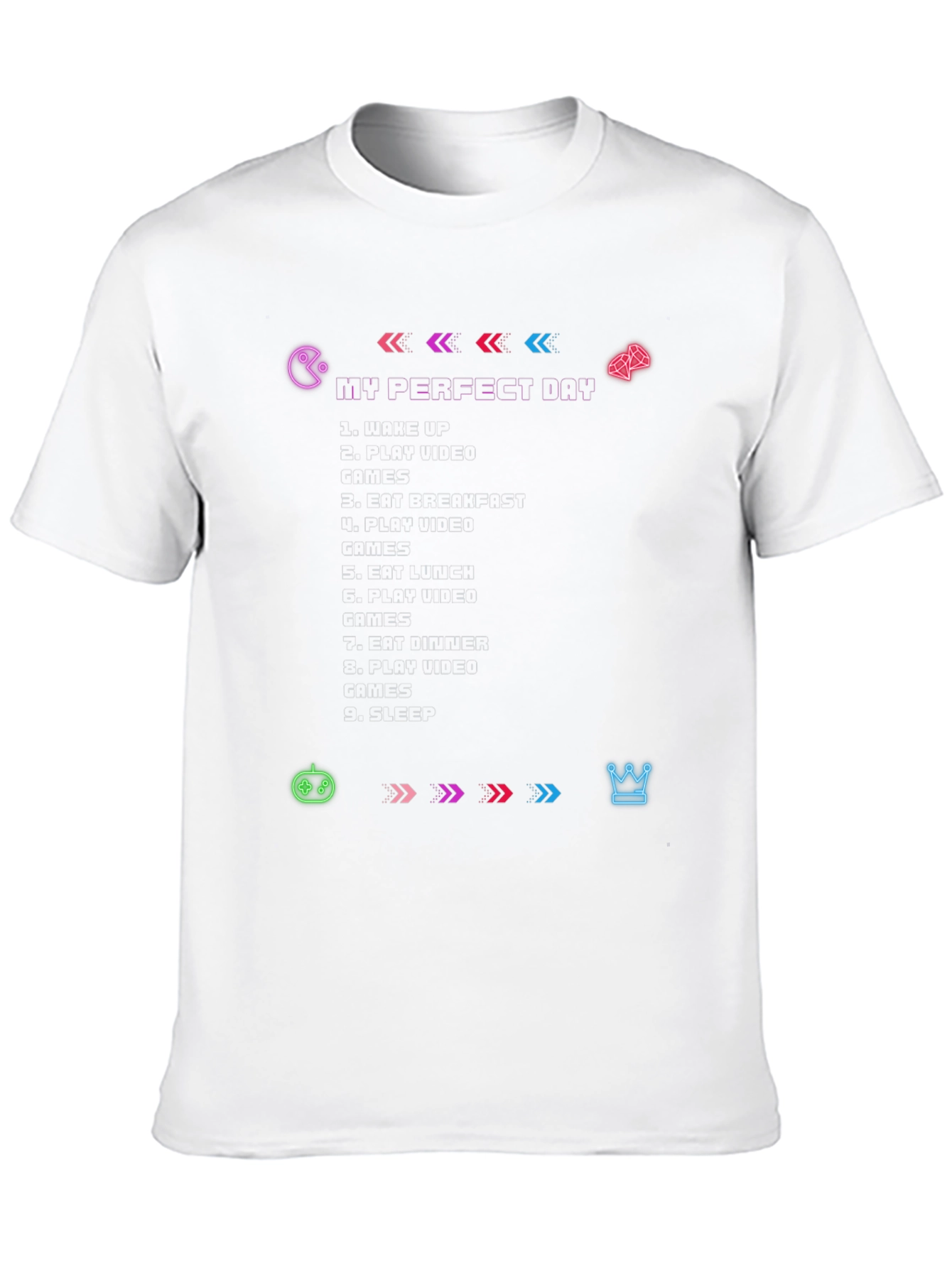 Black Gamer's Perfect Day Black T-Shirt view 10