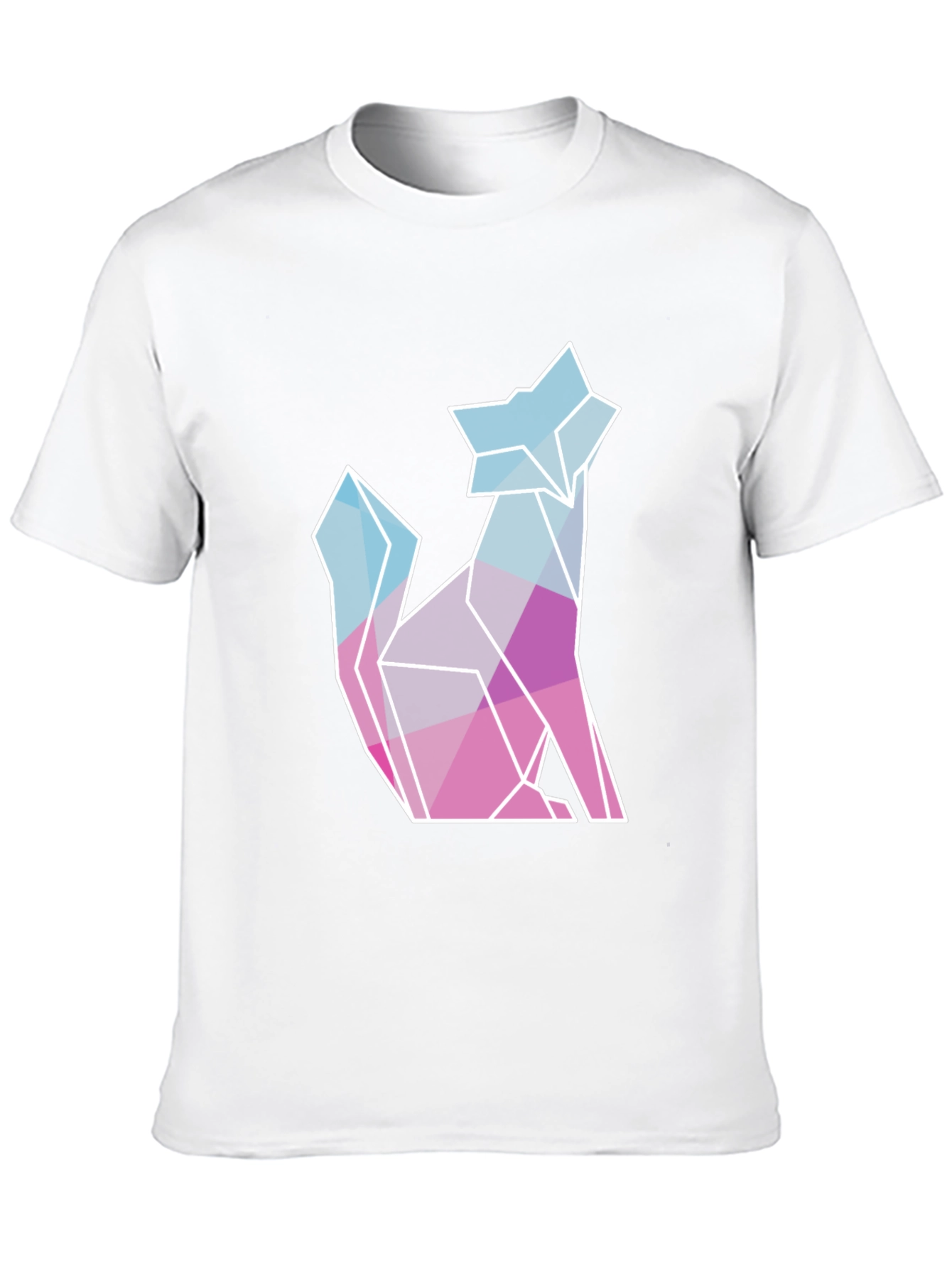 Black Geometric Wolf Graphic Tee - Modern Style view 10