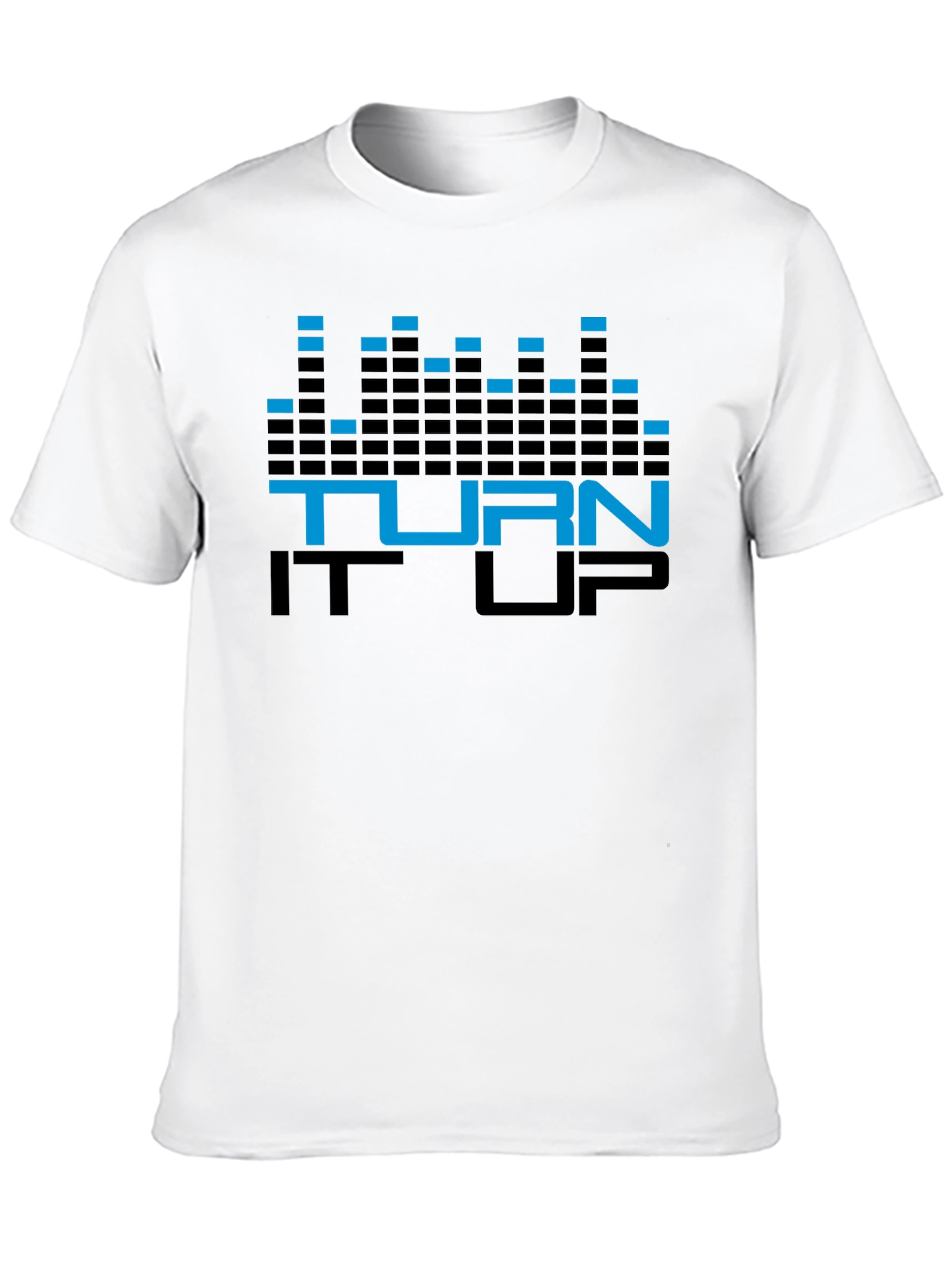 Black Turn It Up Graphic Tee - Black Cotton T-Shirt view 10