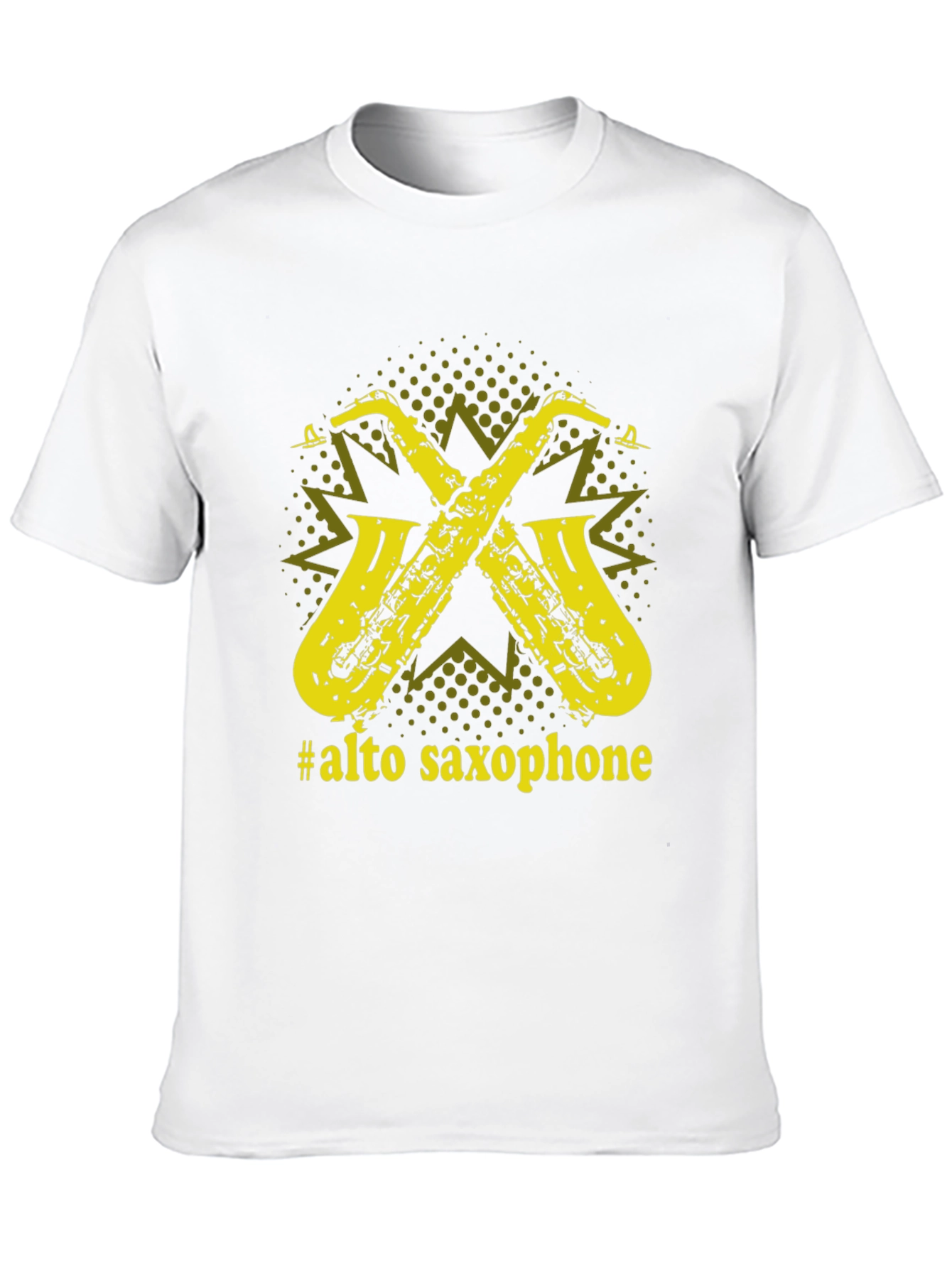 Black Alto Saxophone Graphic Tee - Music Lover T-Shirt view 10