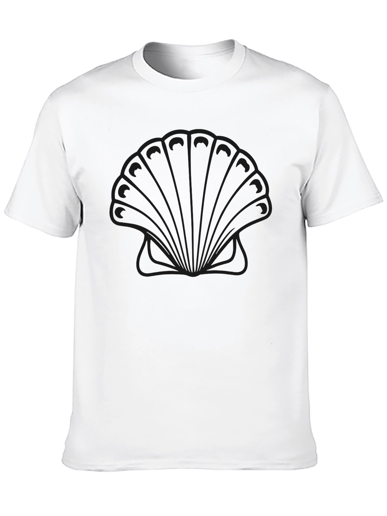 Men's Black Graphic Tee - Seashell Design - 10