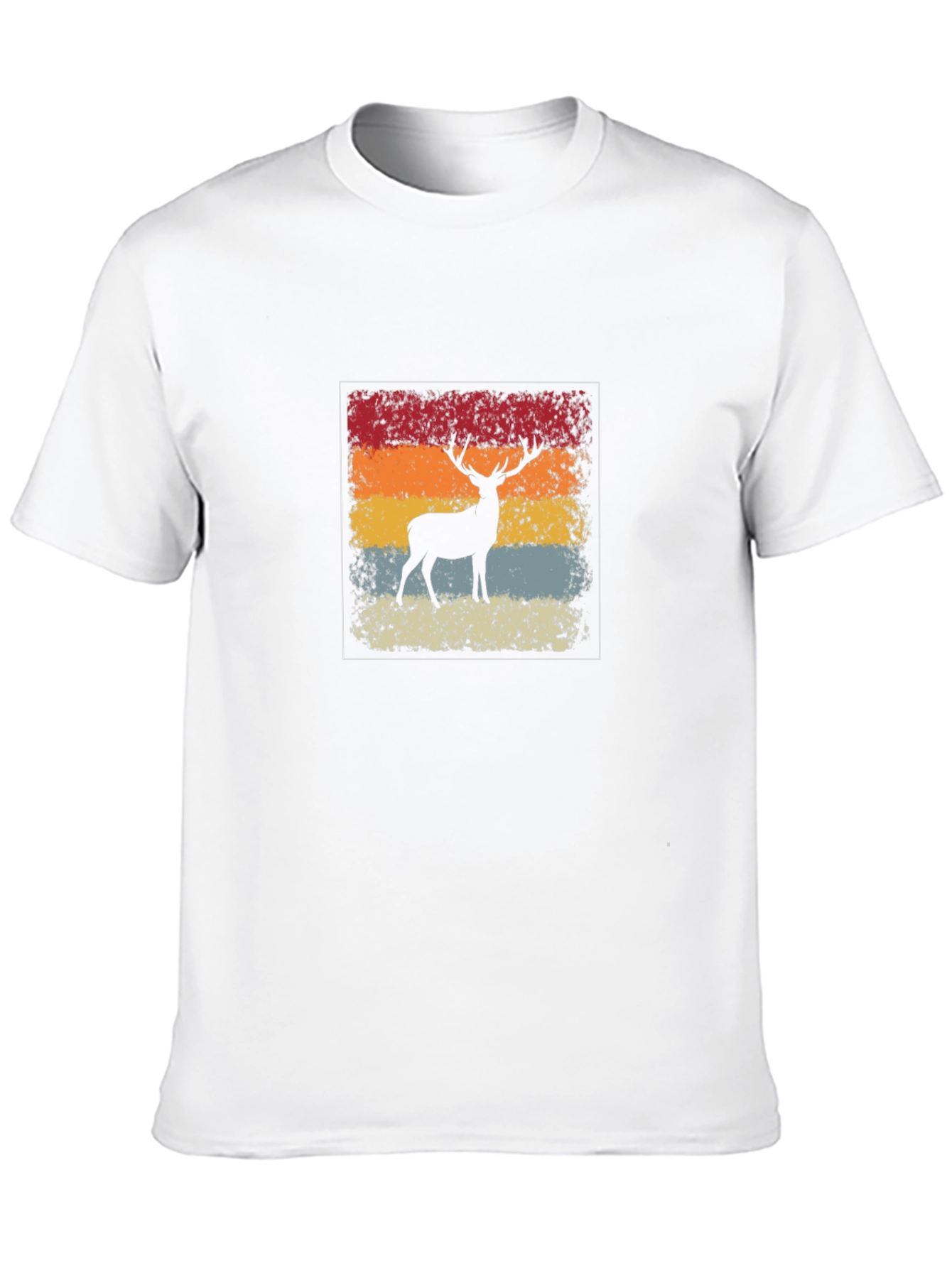 Black Retro Deer Silhouette Graphic T-Shirt view 10
