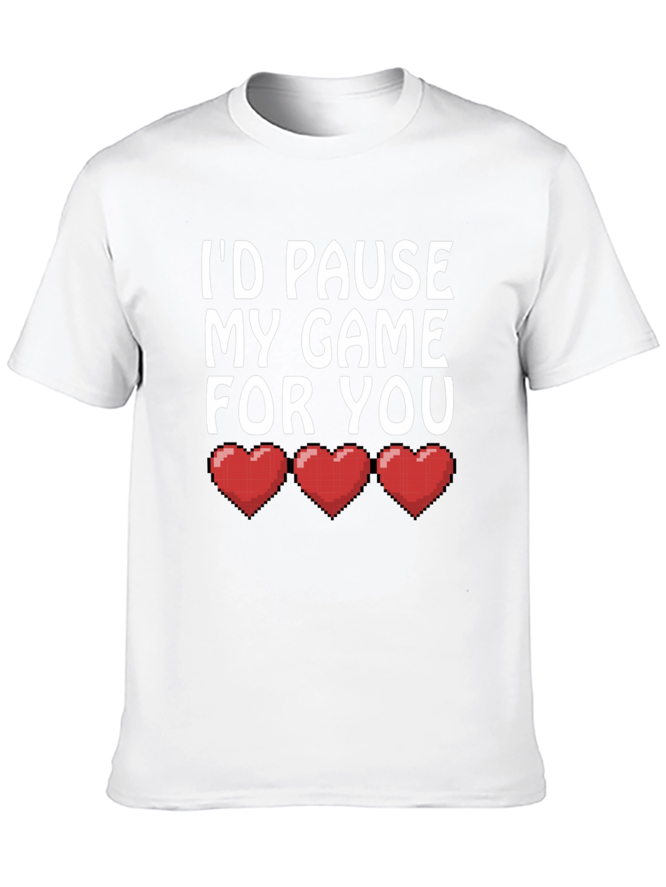 Black Gamer Love Black T-Shirt - I'd Pause My Game For You view 10