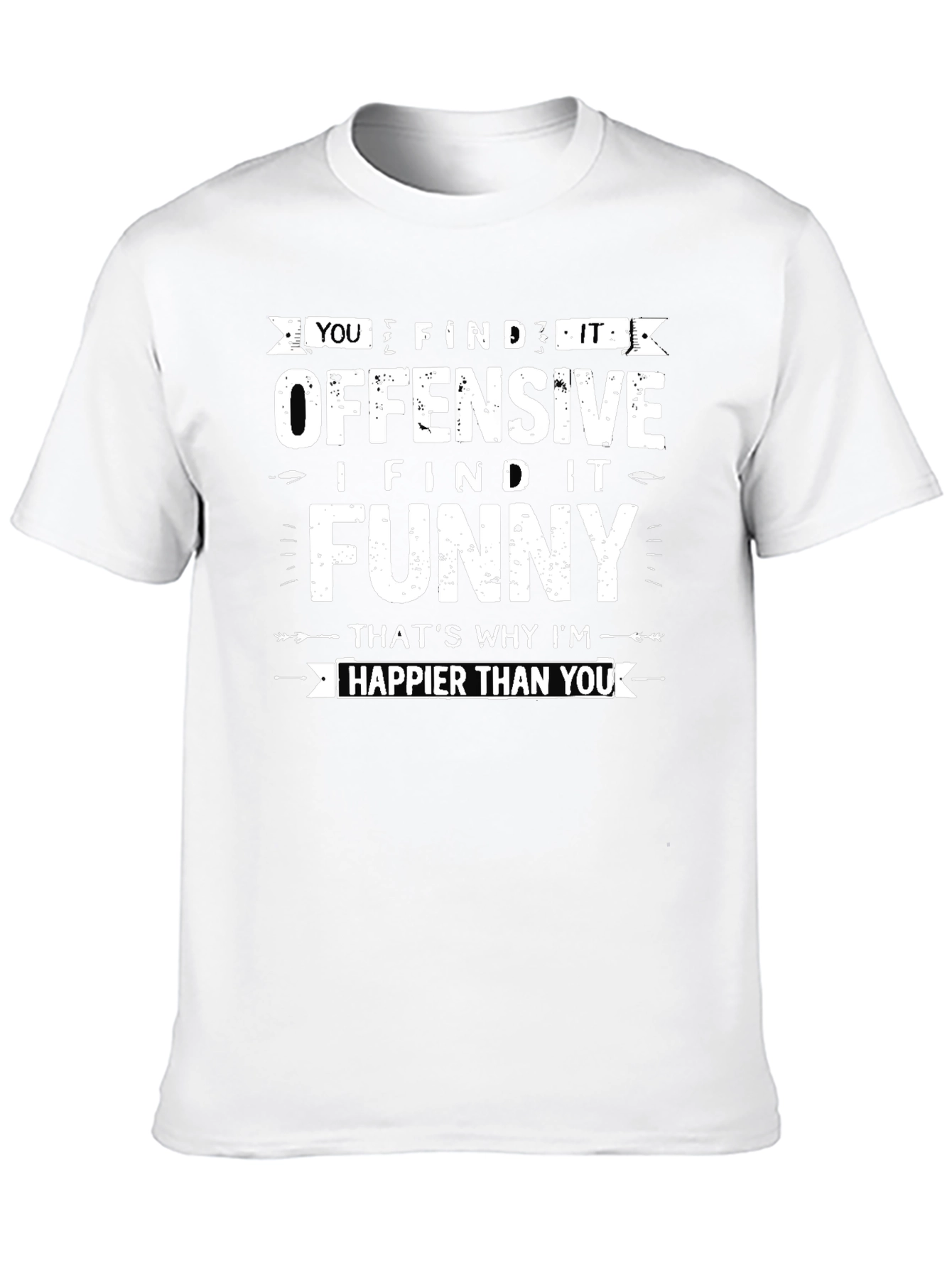 Black Offensive Funny Graphic Tee - Black view 10