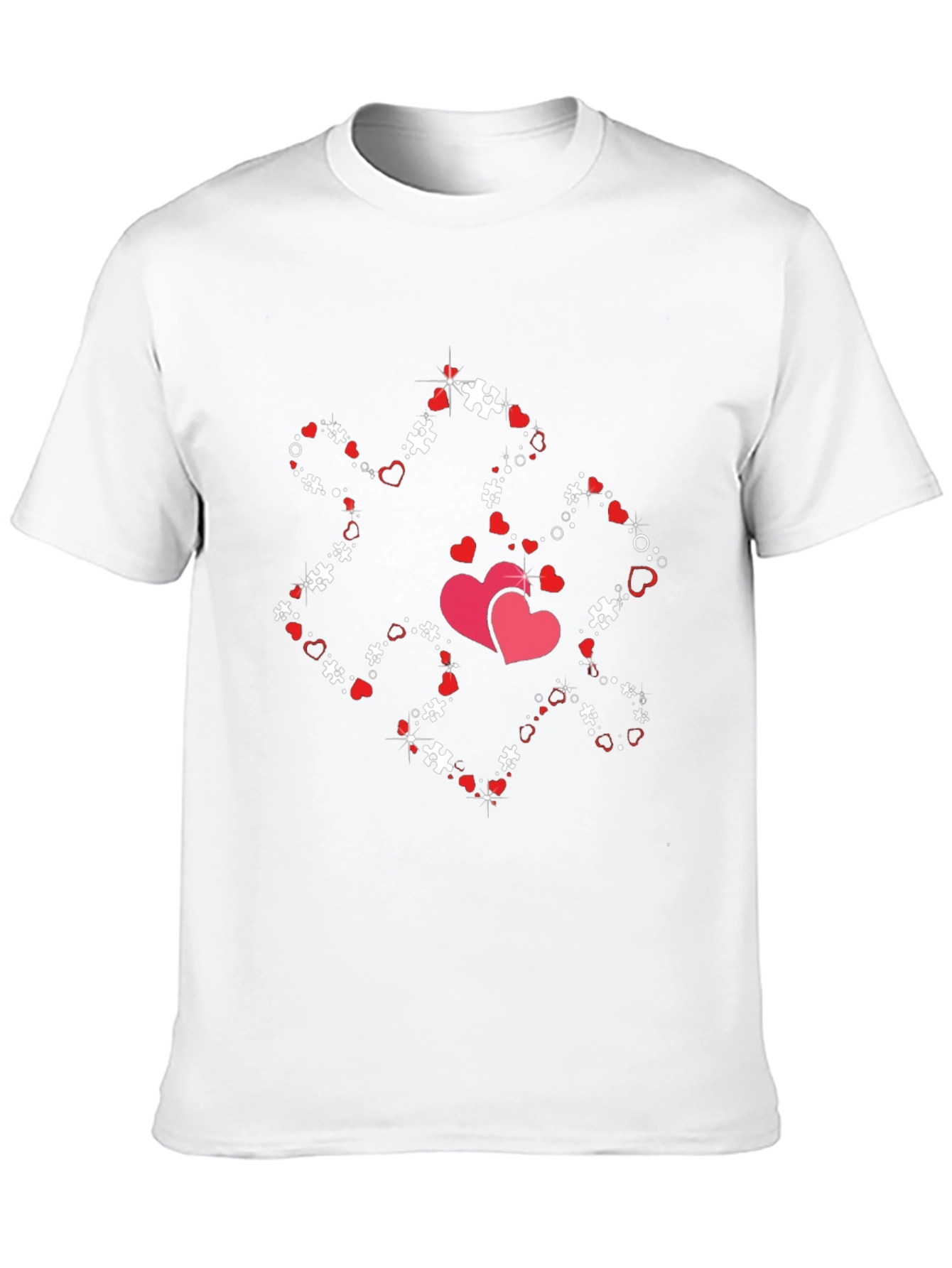 Black Heart Puzzle Piece Graphic Tee - Black view 10