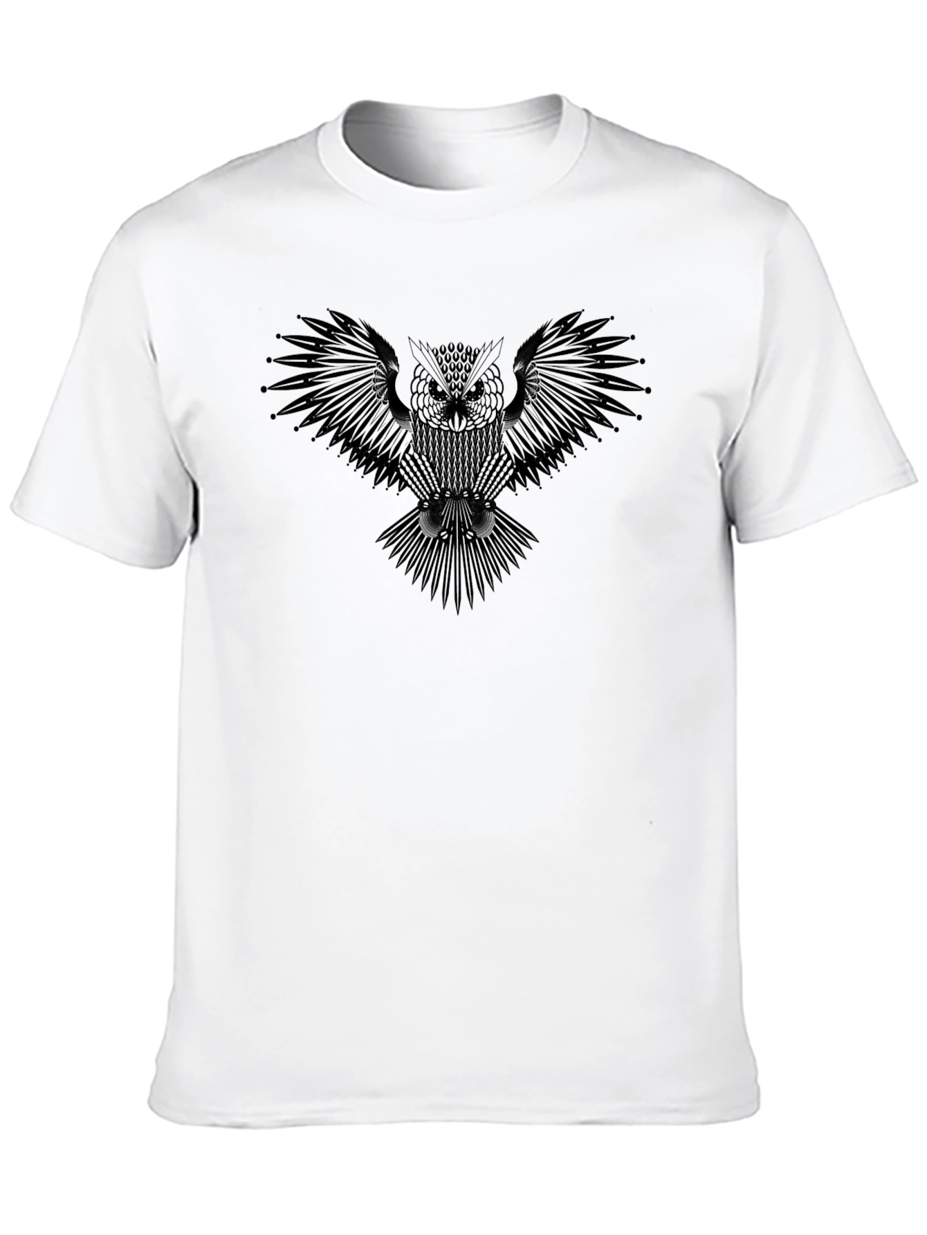 Black Men's Black Owl Graphic Tee - Stylish Casual Wear view 10