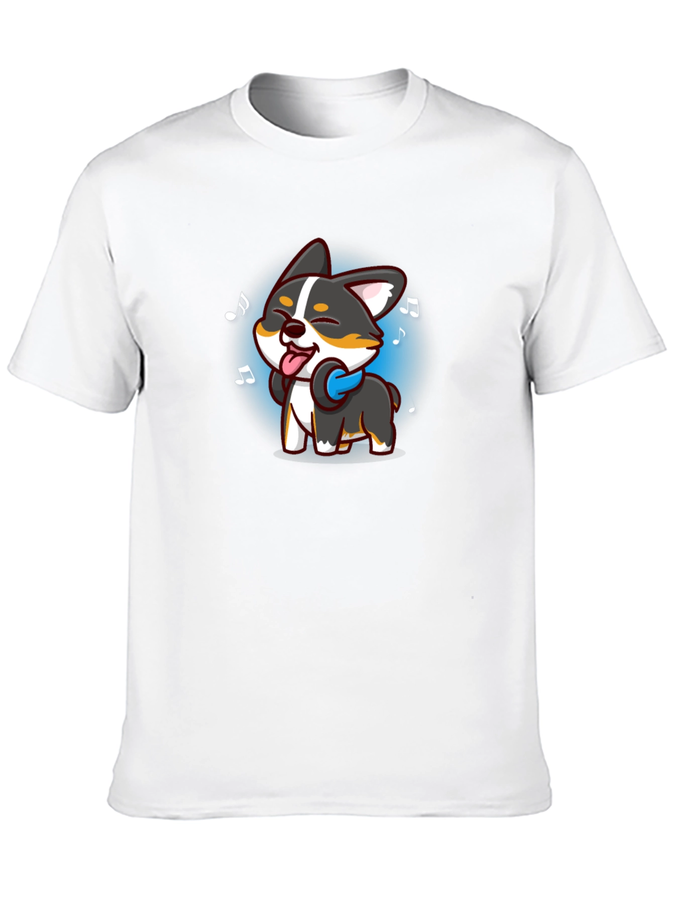 Black Cartoon Dog Music Lover Black T-Shirt view 10