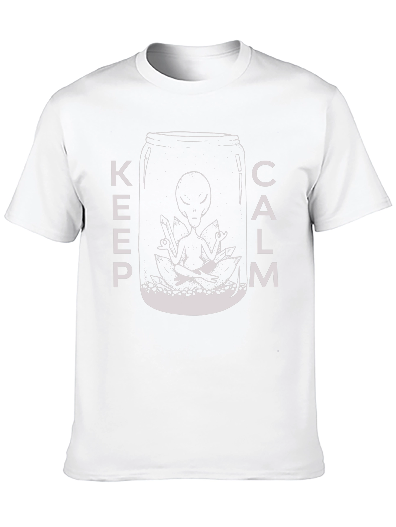 Black Keep Calm Alien T-Shirt - Meditating Extraterrestrial Graphic Tee view 10