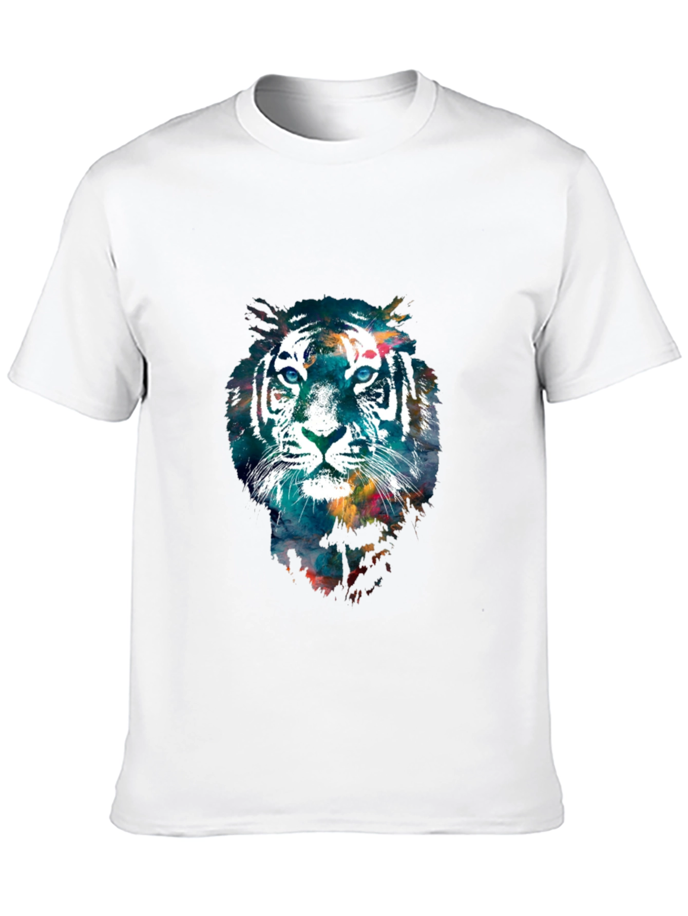 Black Abstract Tiger Graphic Tee - Cool Men's T-Shirt view 10