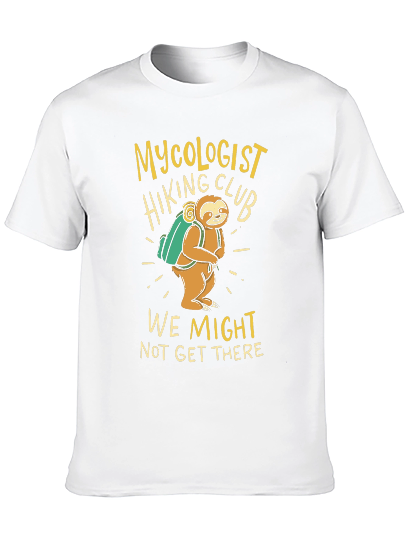 Black Mycologist Hiking Club Sloth Graphic T-Shirt view 10