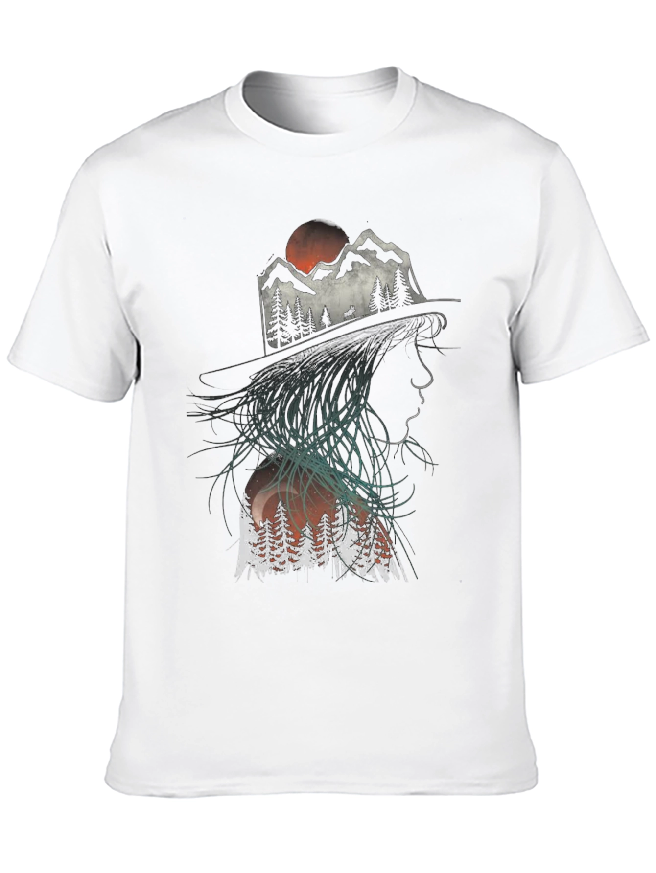 Black Nature Silhouette Graphic T-Shirt view 10