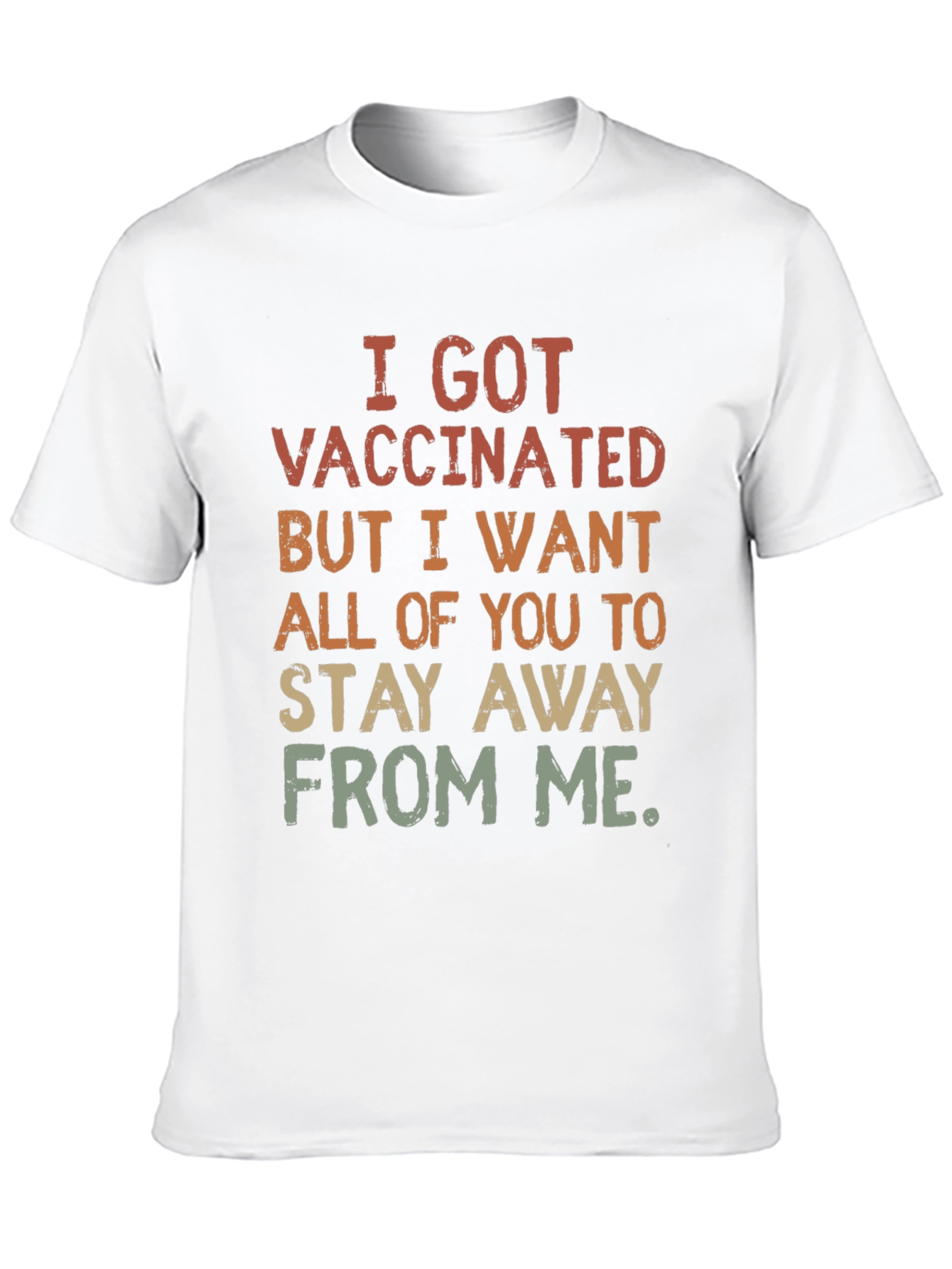 Black Funny Vaccinated Graphic T-Shirt: Stay Away view 10