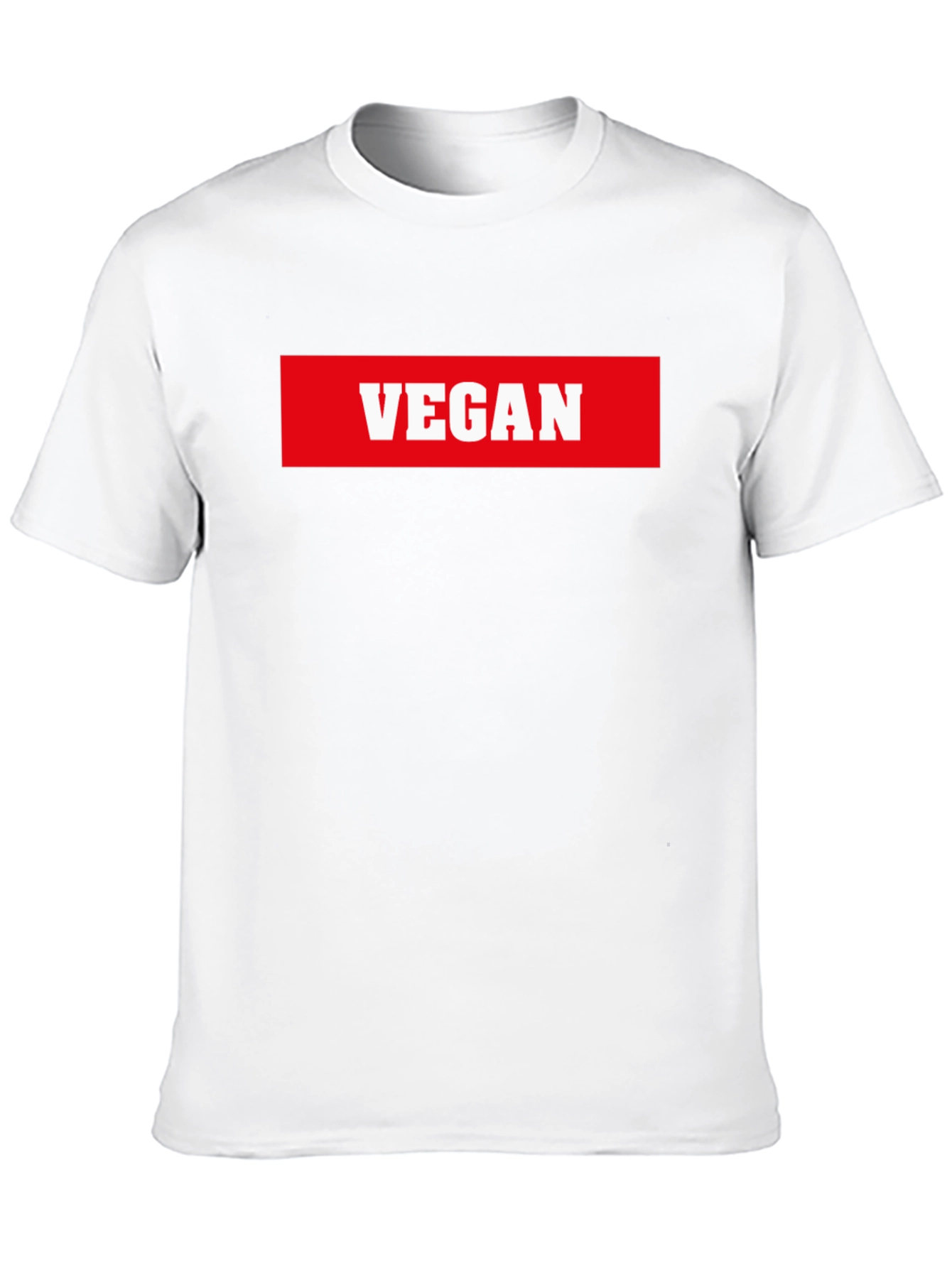 Black Vegan Statement T-Shirt - Bold Red & White Print view 10