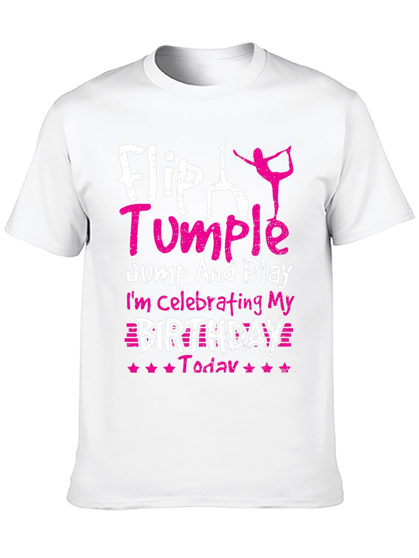 Black Flip Tumble Birthday Gymnastics T-Shirt view 10