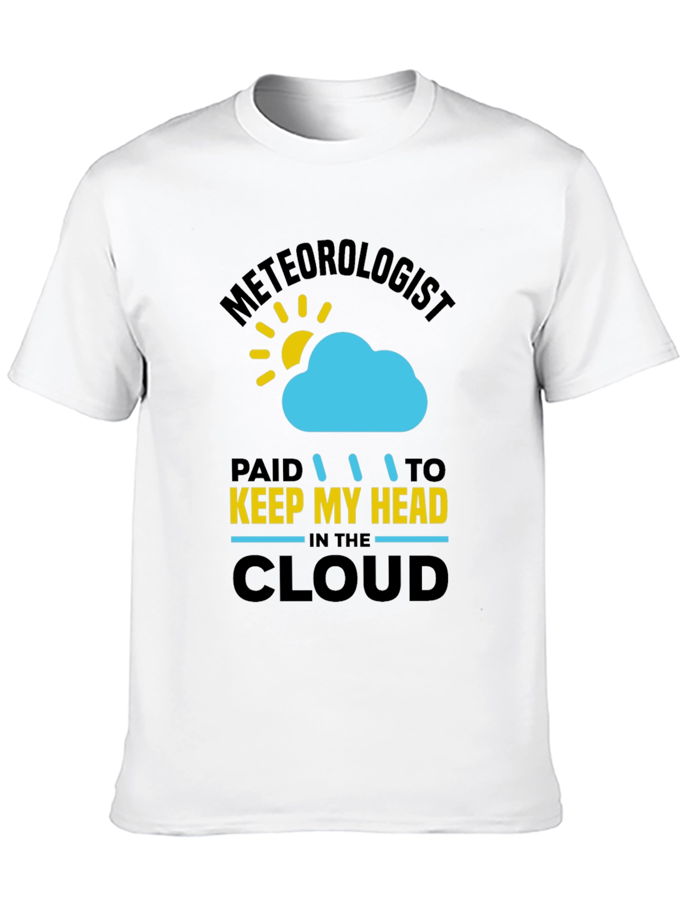 Black Meteorologist T-Shirt - Keep My Head in the Cloud view 10