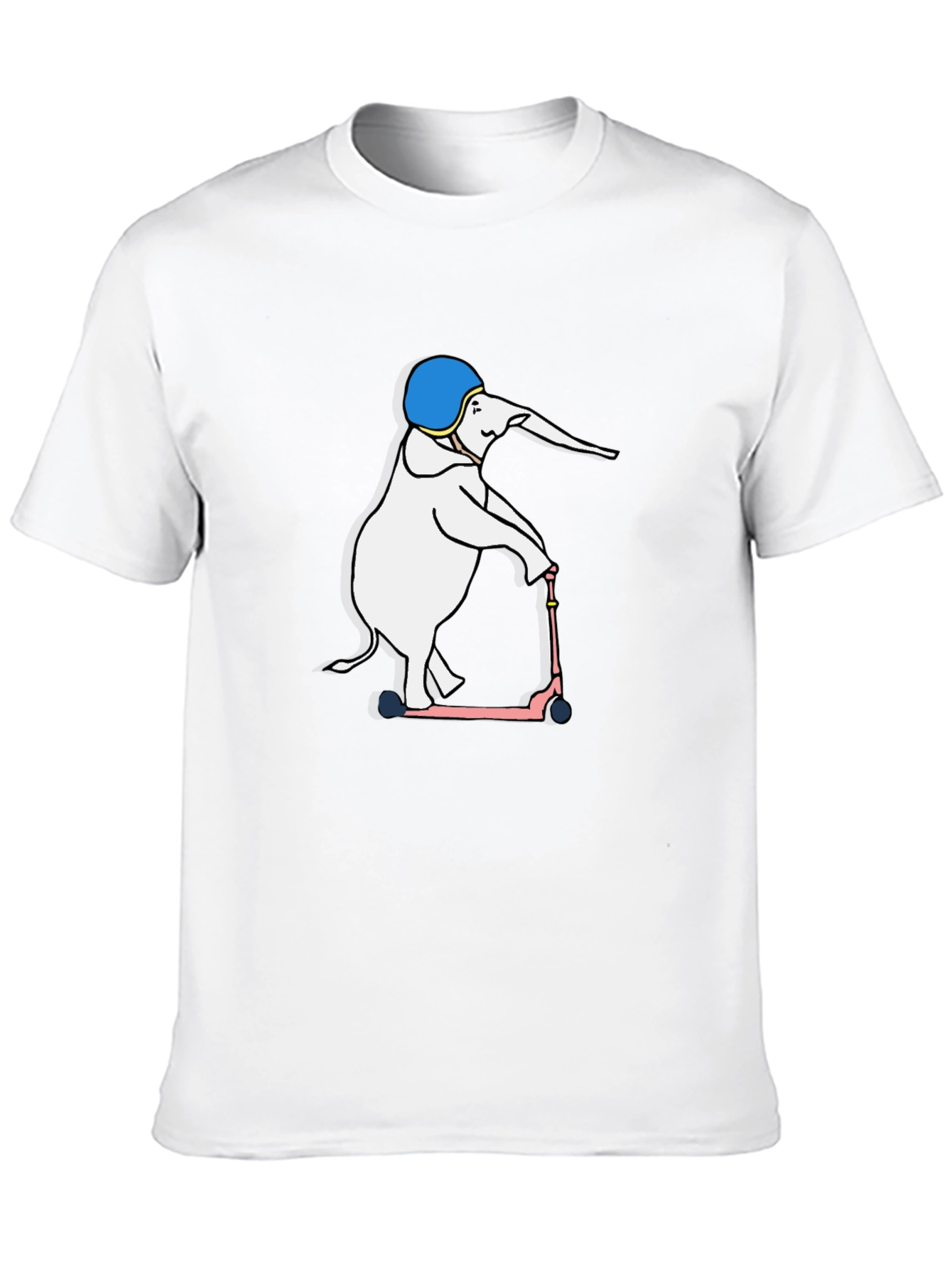 Black Elephant on Scooter Graphic T-Shirt view 10