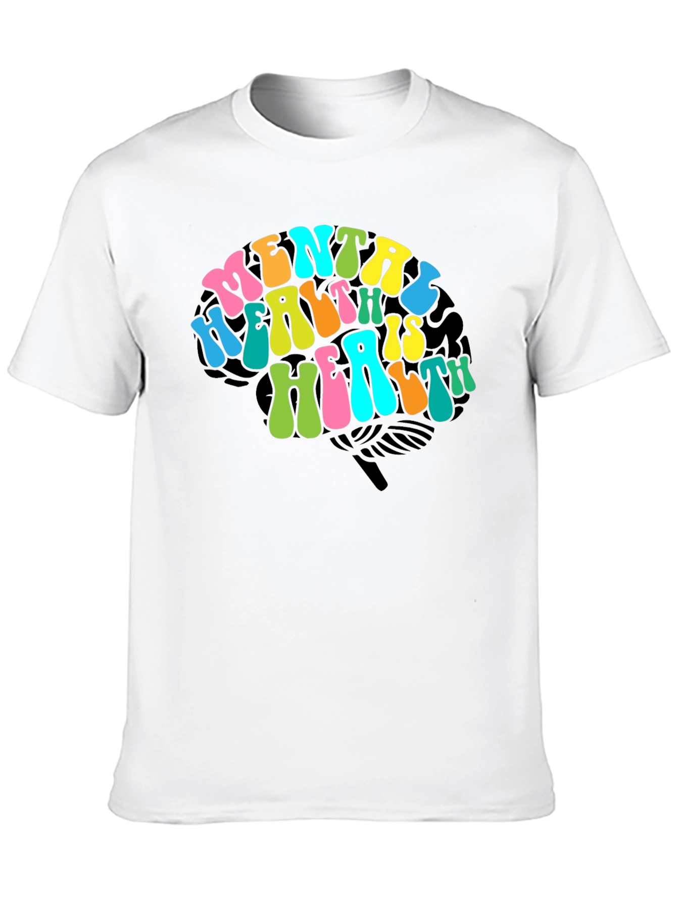 Black Mental Health Brain Graphic T-Shirt view 10