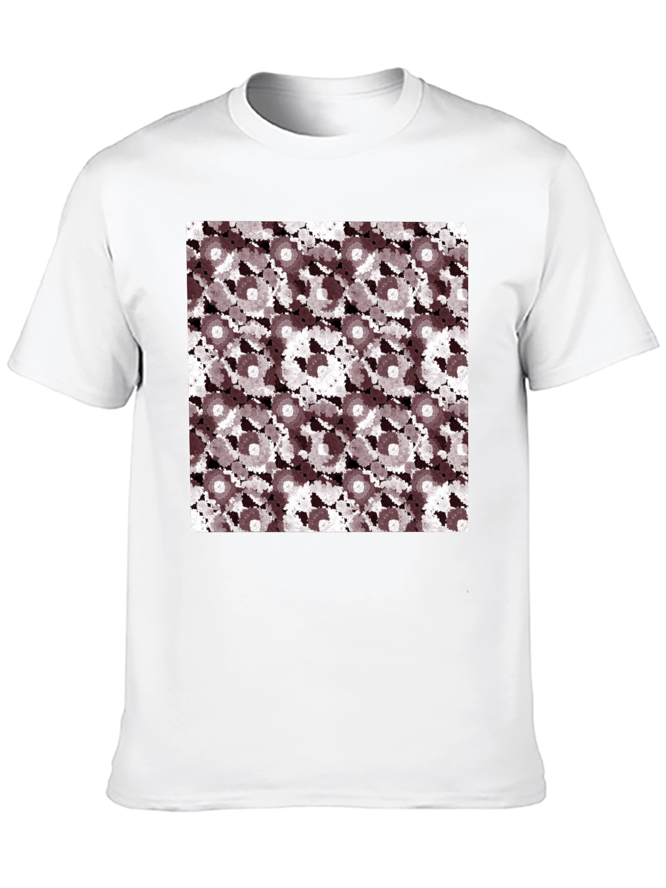 Black Abstract Floral Print Black T-Shirt for Men view 10
