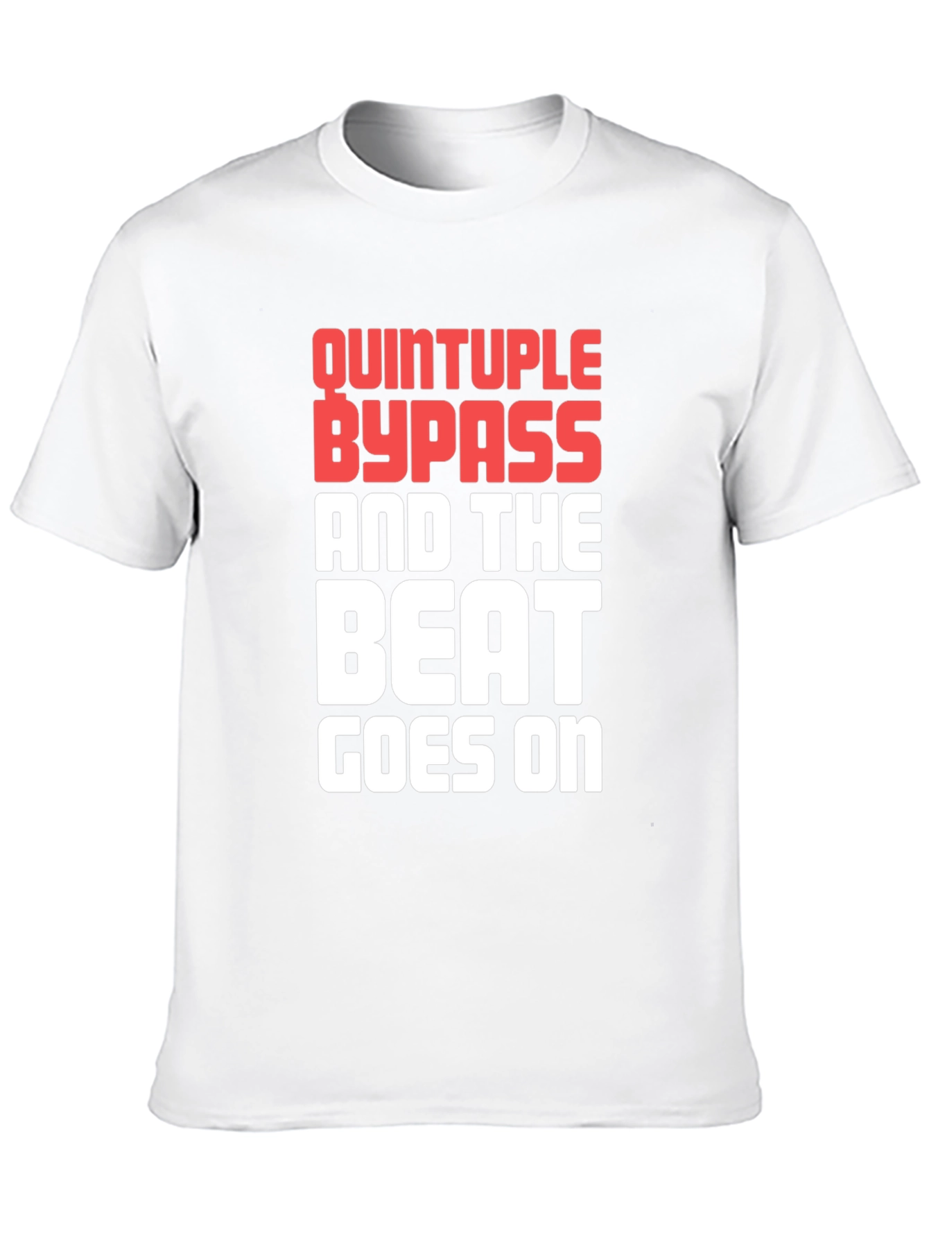 Black Quintruple Bypass Beat Goes On Graphic Tee view 10