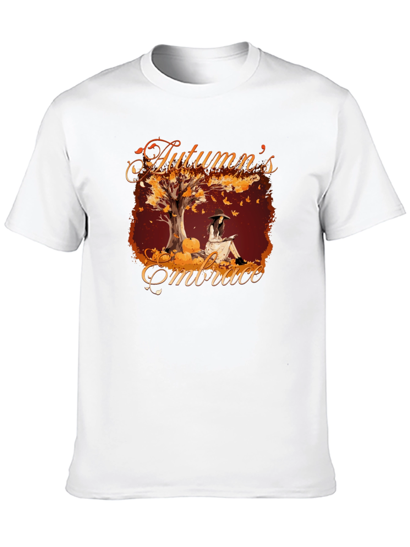 Black Autumn's Embrace Graphic Tee - Cozy Fall Style view 10