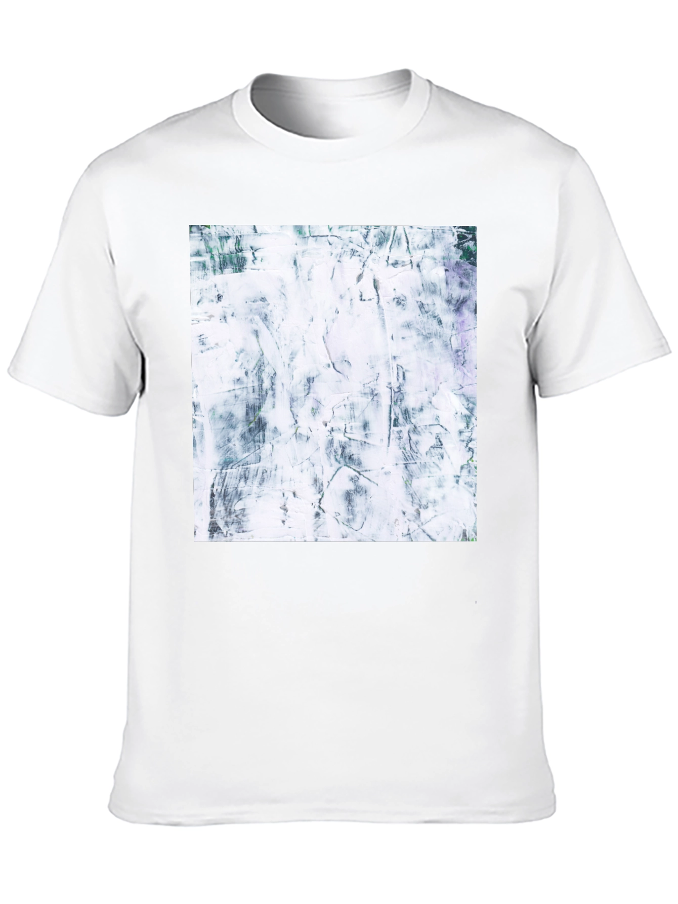 Black Abstract Texture Print Black T-Shirt view 10