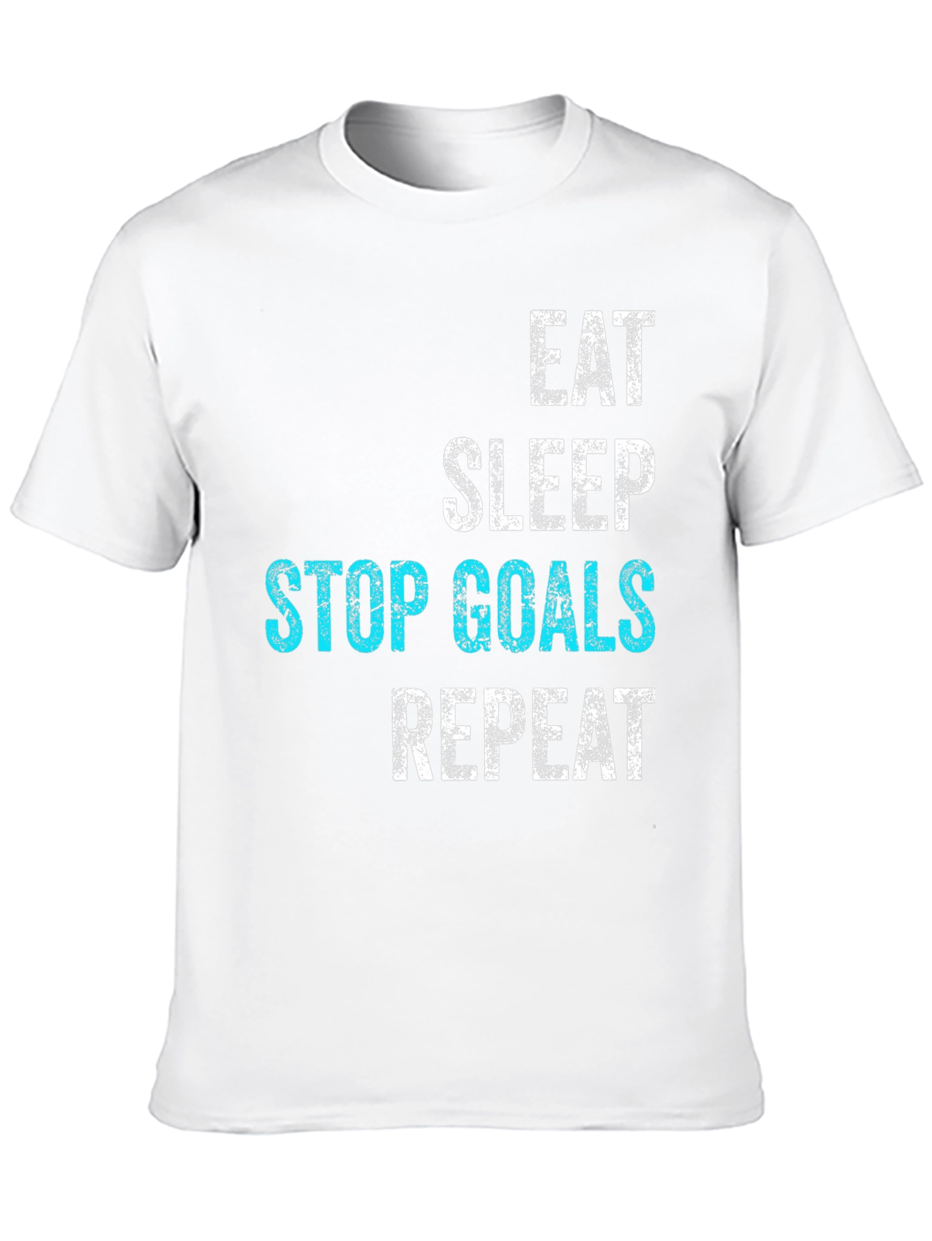 Black Eat Sleep Stop Goals Repeat Graphic Tee view 10