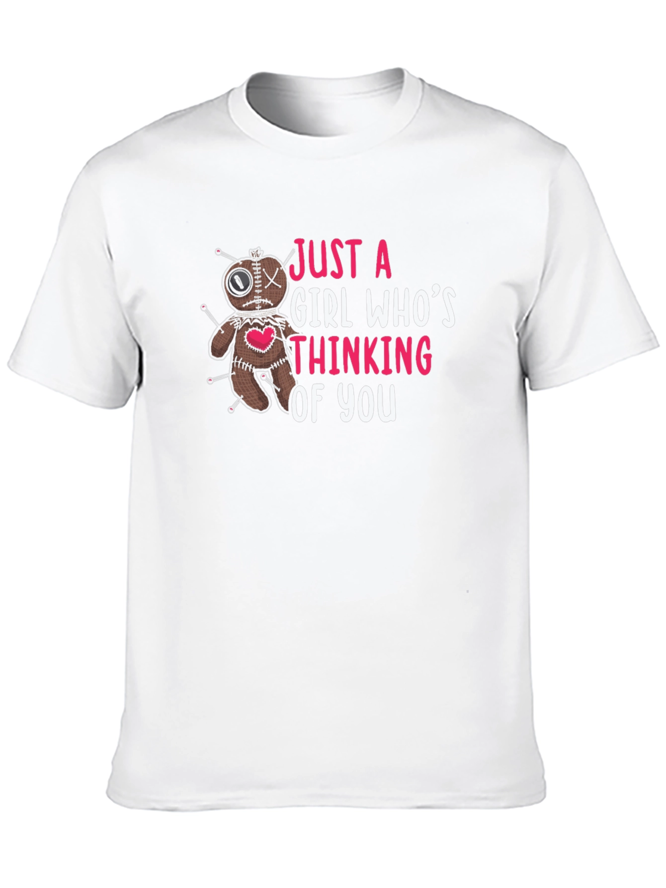 Black Just a Girl Voodoo Doll Graphic T-Shirt view 10