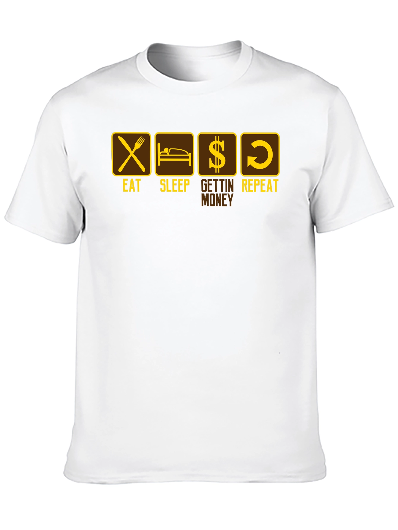 Black Eat Sleep Gettin Money Repeat Black T-Shirt view 10