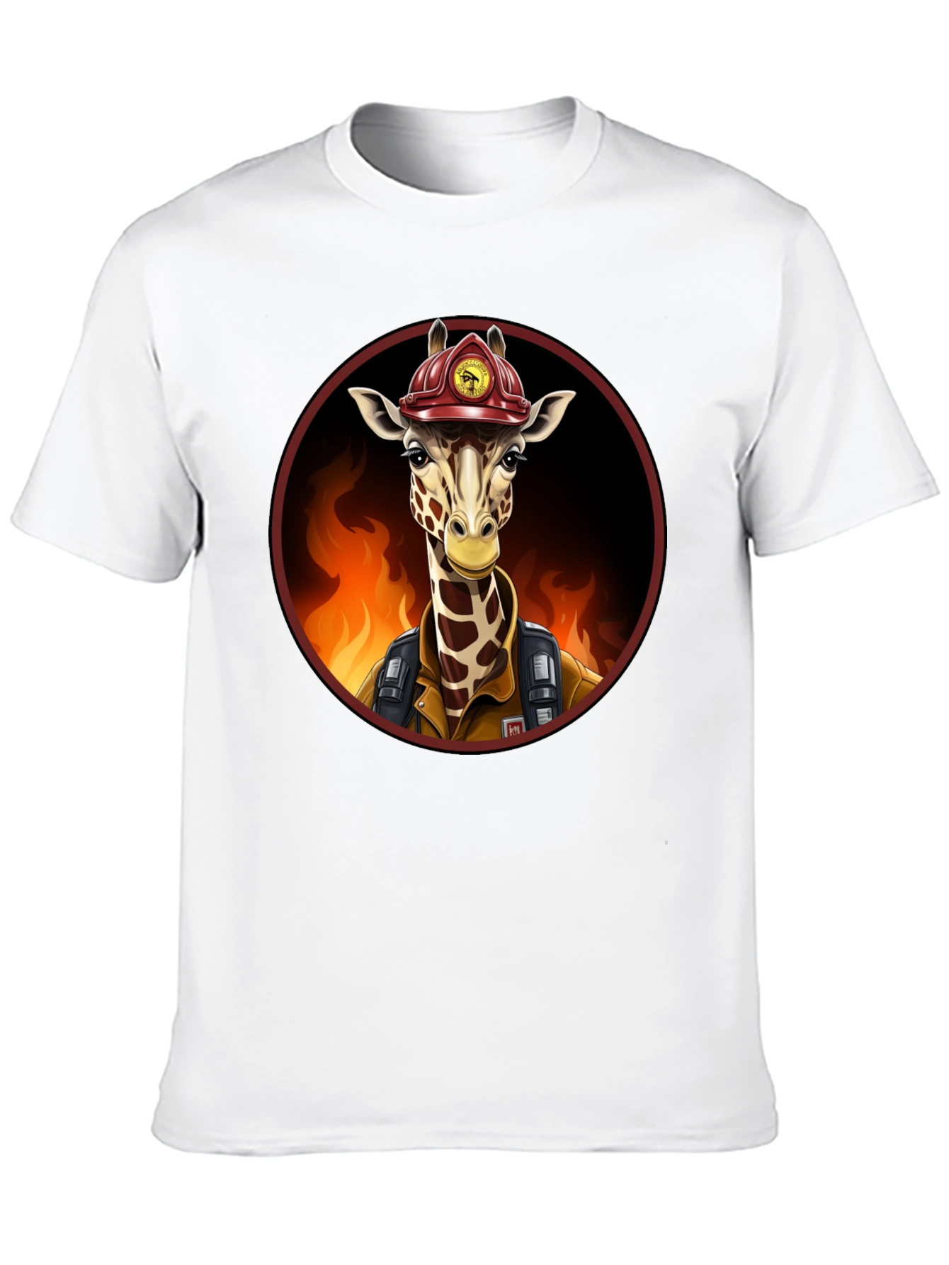 Black Giraffe Firefighter Graphic Tee view 10