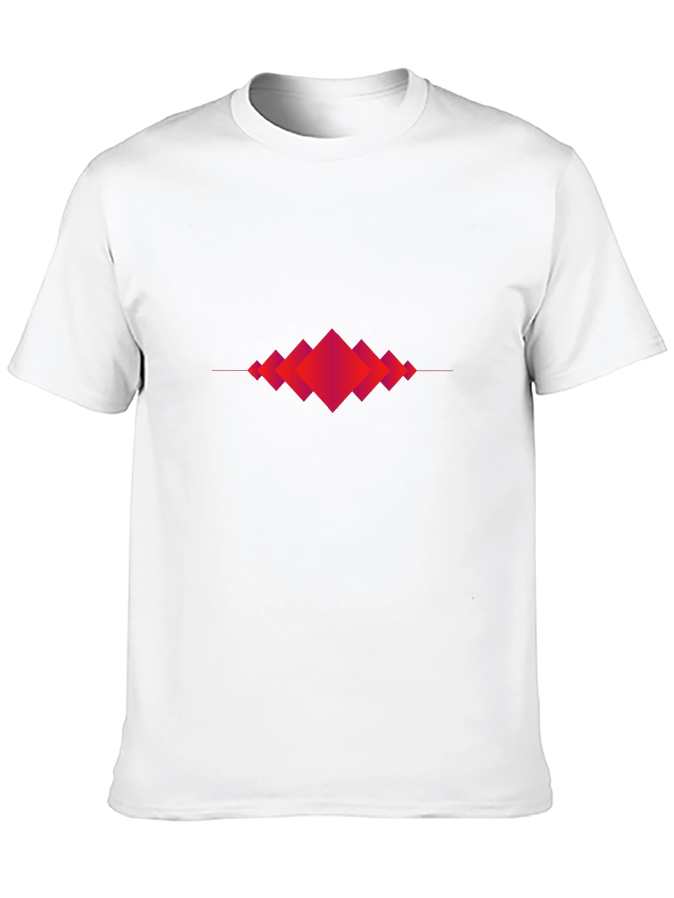 Black Abstract Geometric Red Diamond Graphic Black T-Shirt view 10