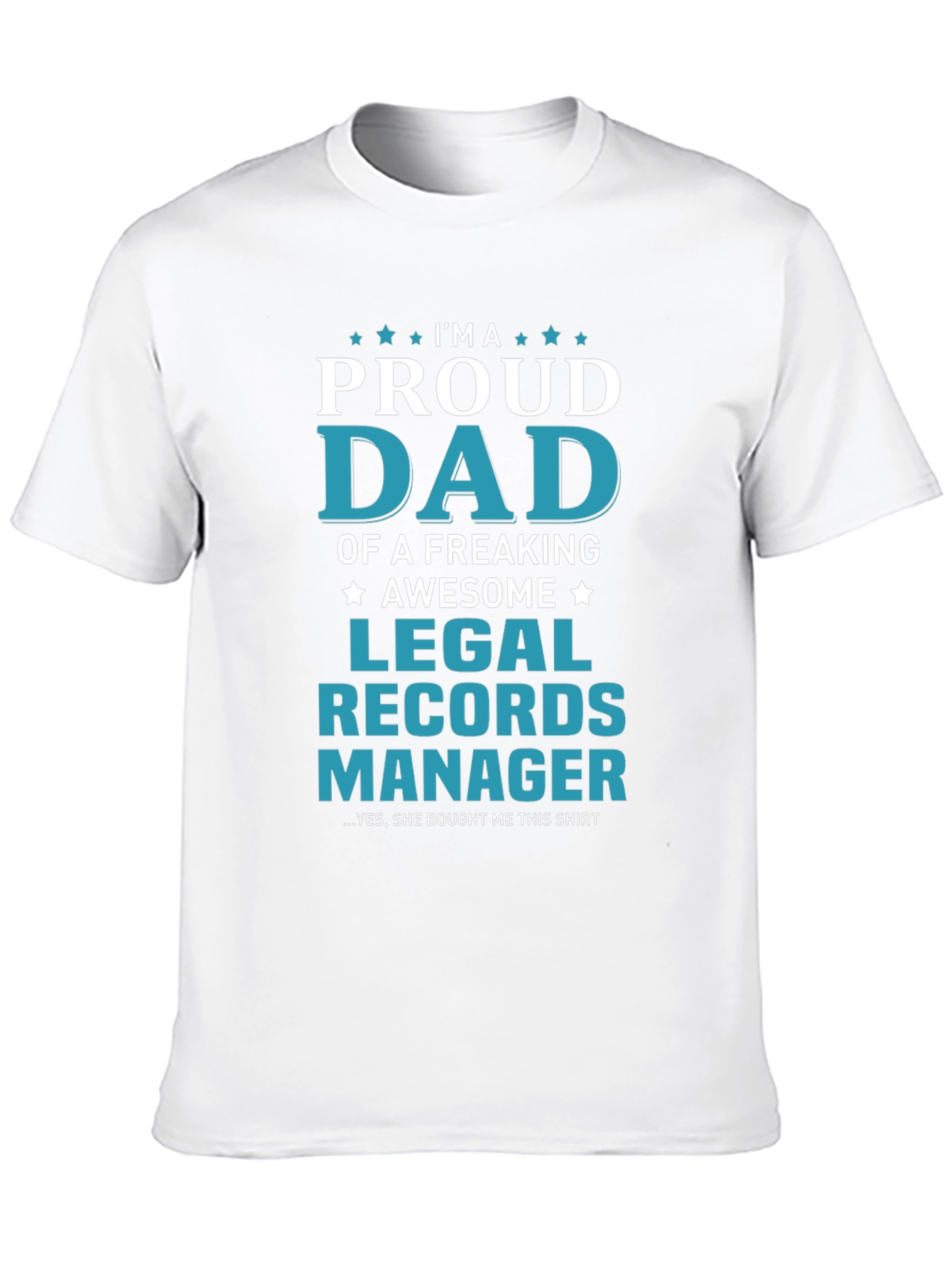 Black Proud Dad Legal Records Manager T-Shirt view 10