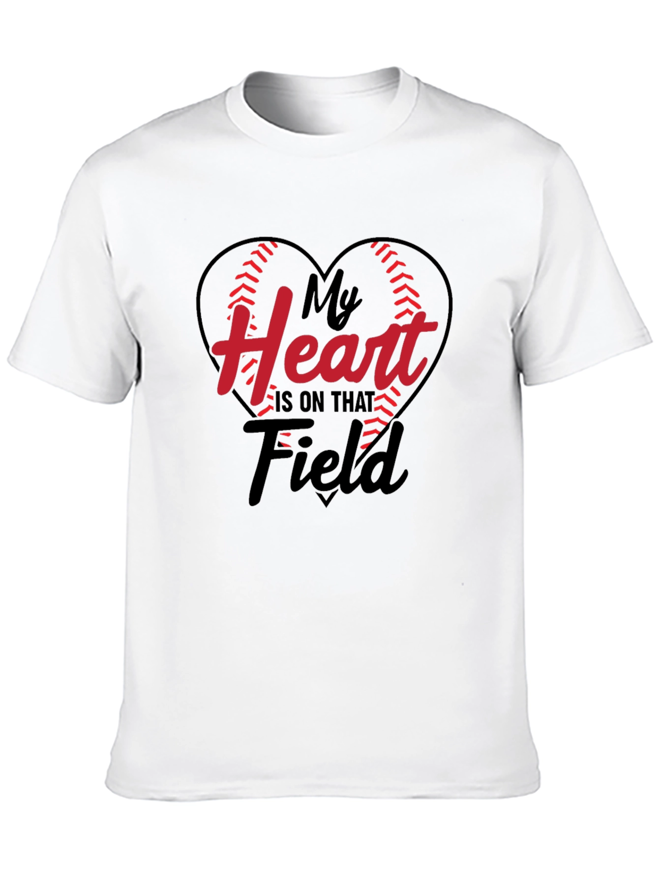 Black Baseball Heart Graphic Tee - Game Day T-Shirt view 10