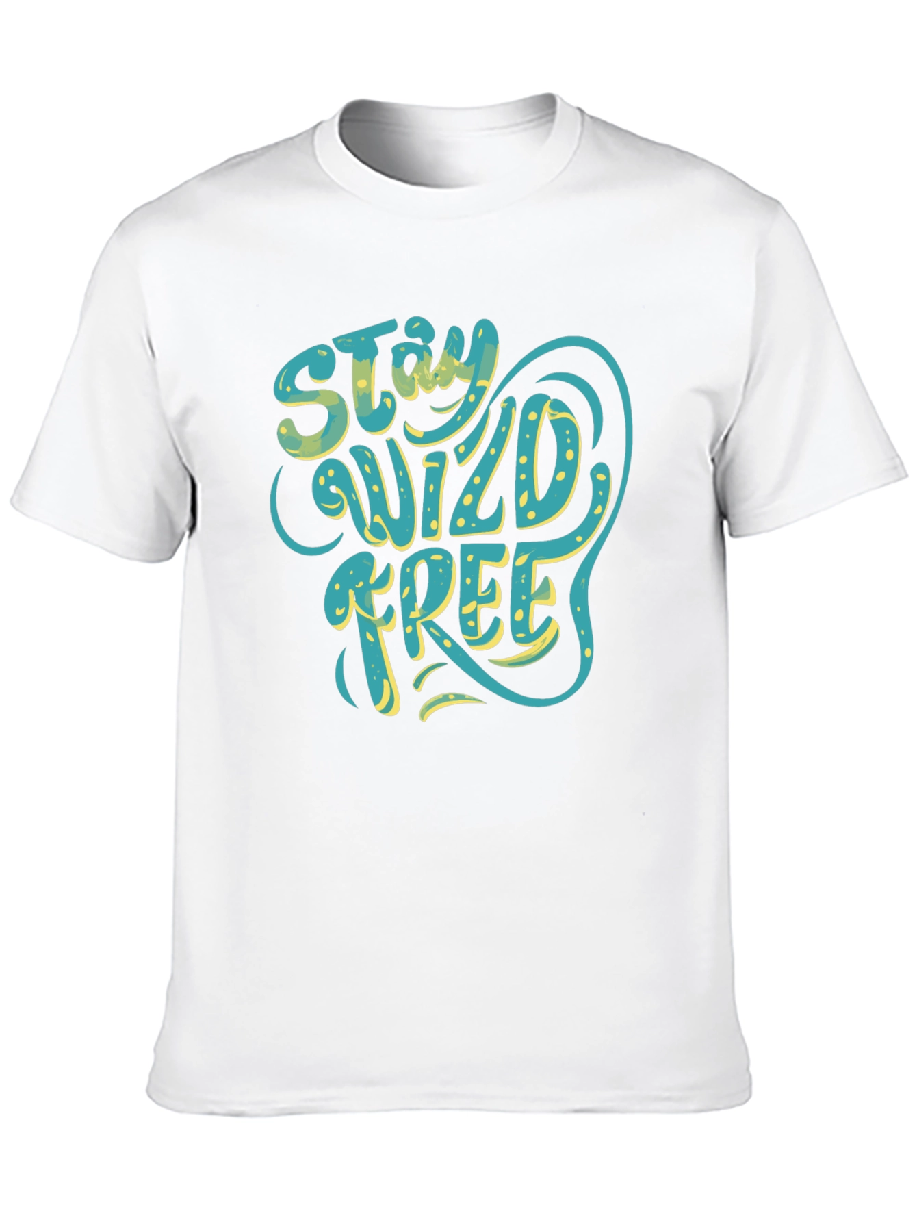 Black Stay Wild Free Graphic Tee - Black Cotton T-Shirt view 10
