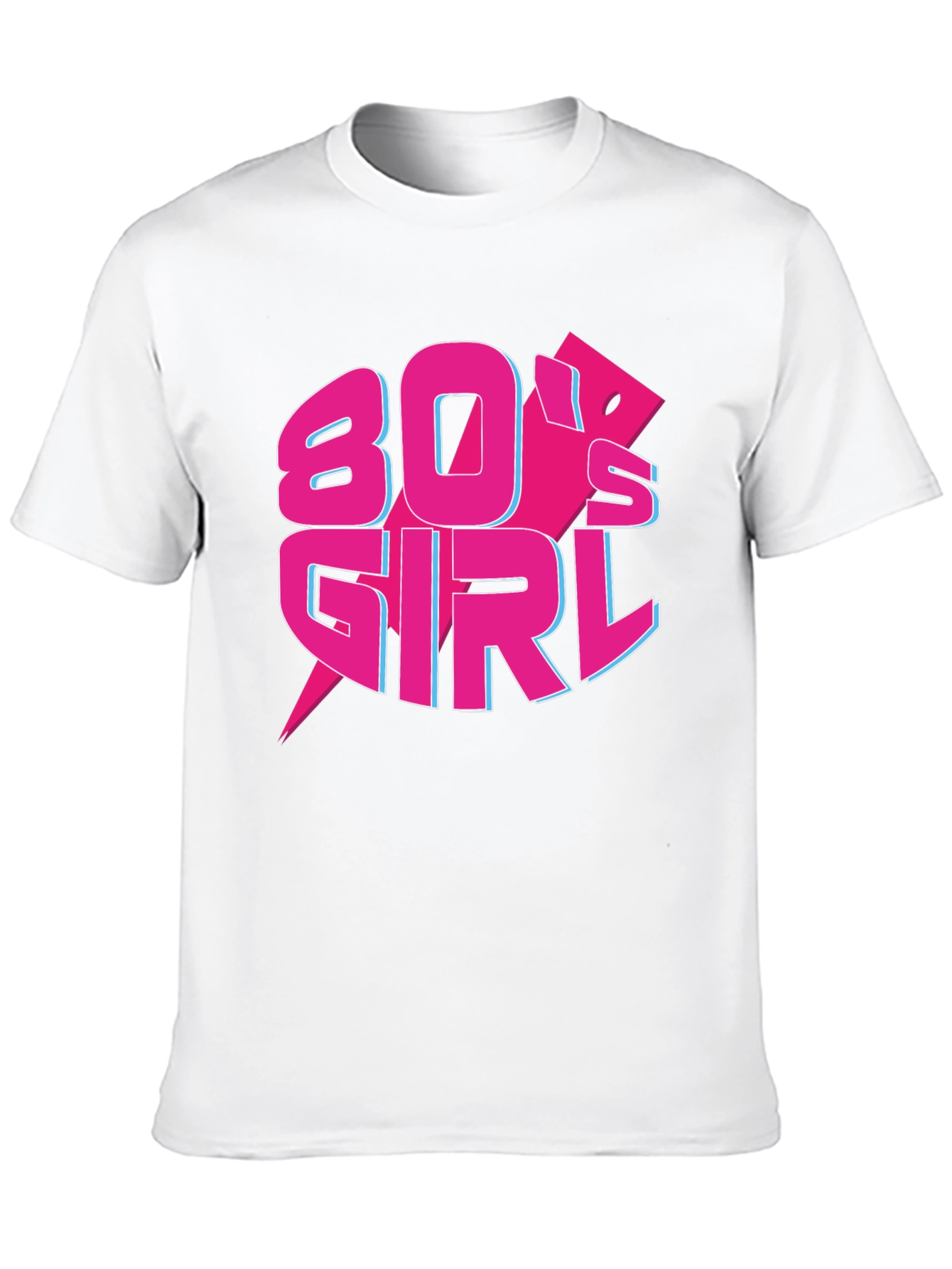 Black 80's Girl Retro T-Shirt view 10