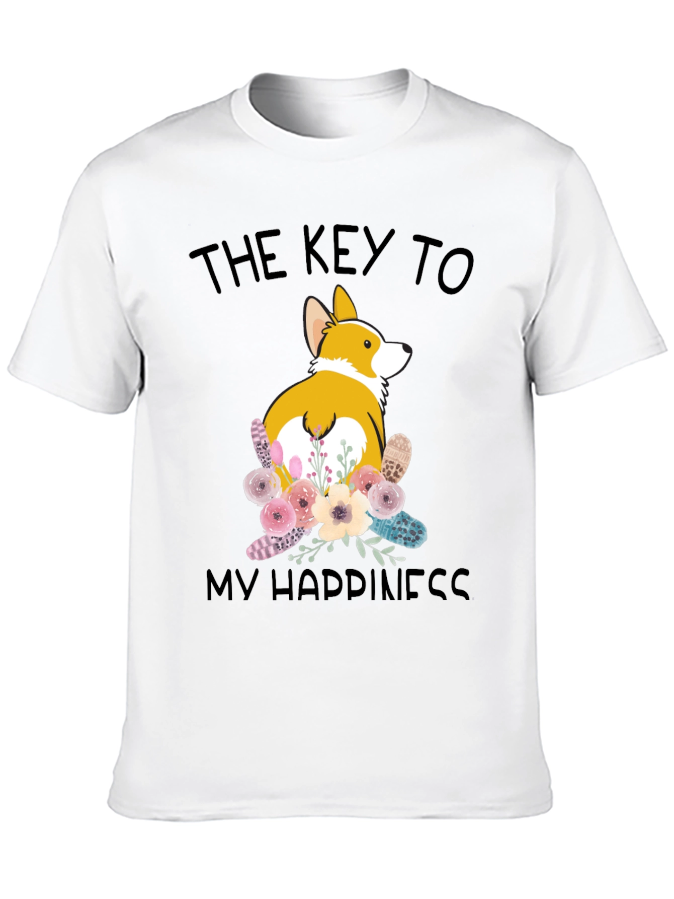 Black Corgi Happiness T-Shirt view 10