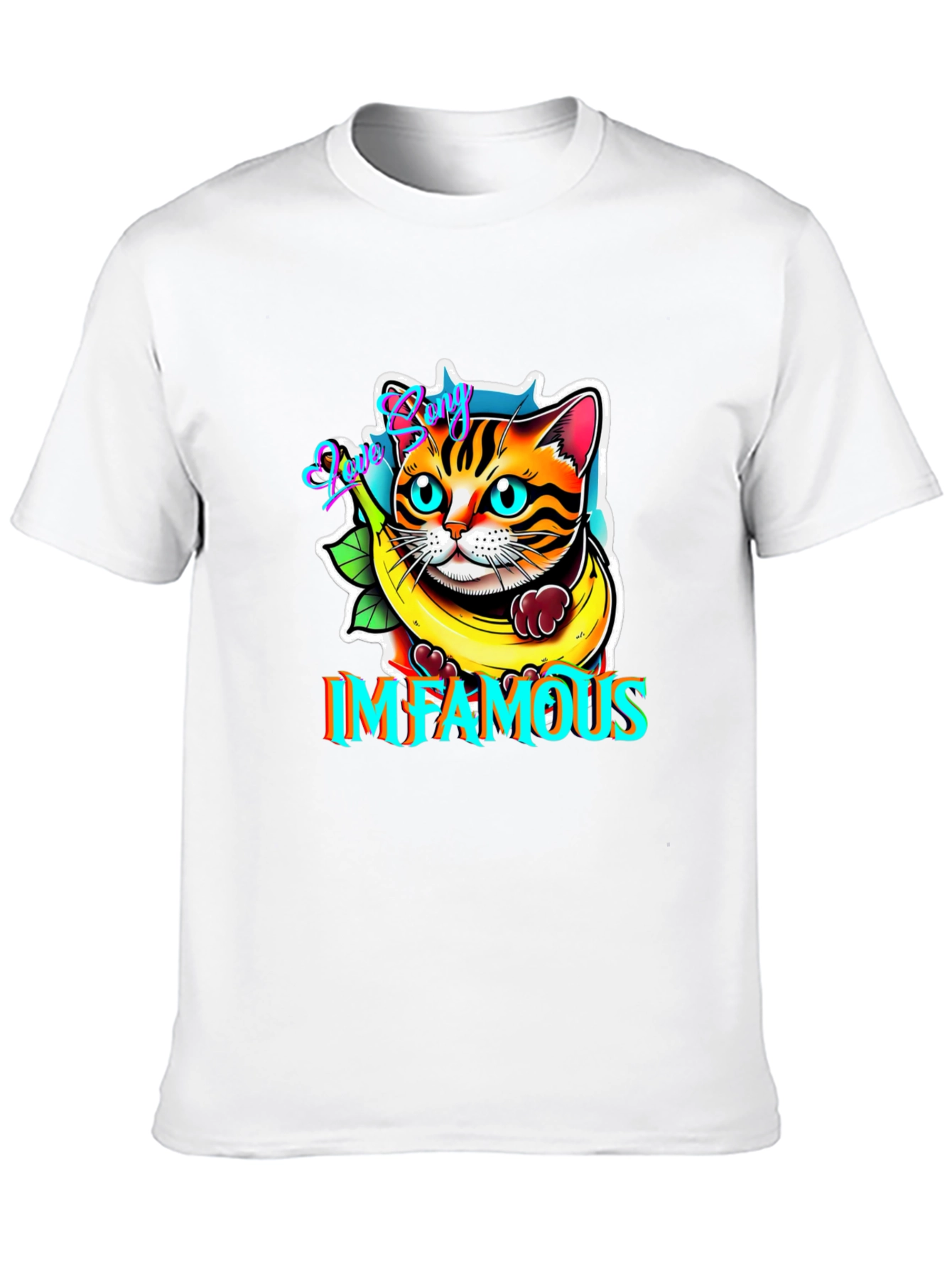 Black Infamous Cat in Banana T-Shirt view 10