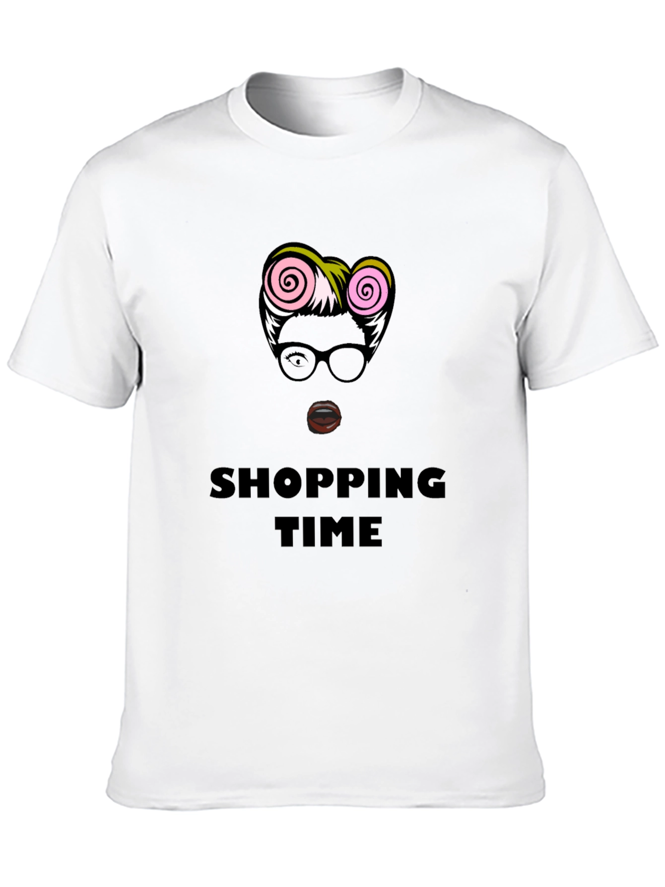 Black Shopping Time Graphic Black T-Shirt view 10