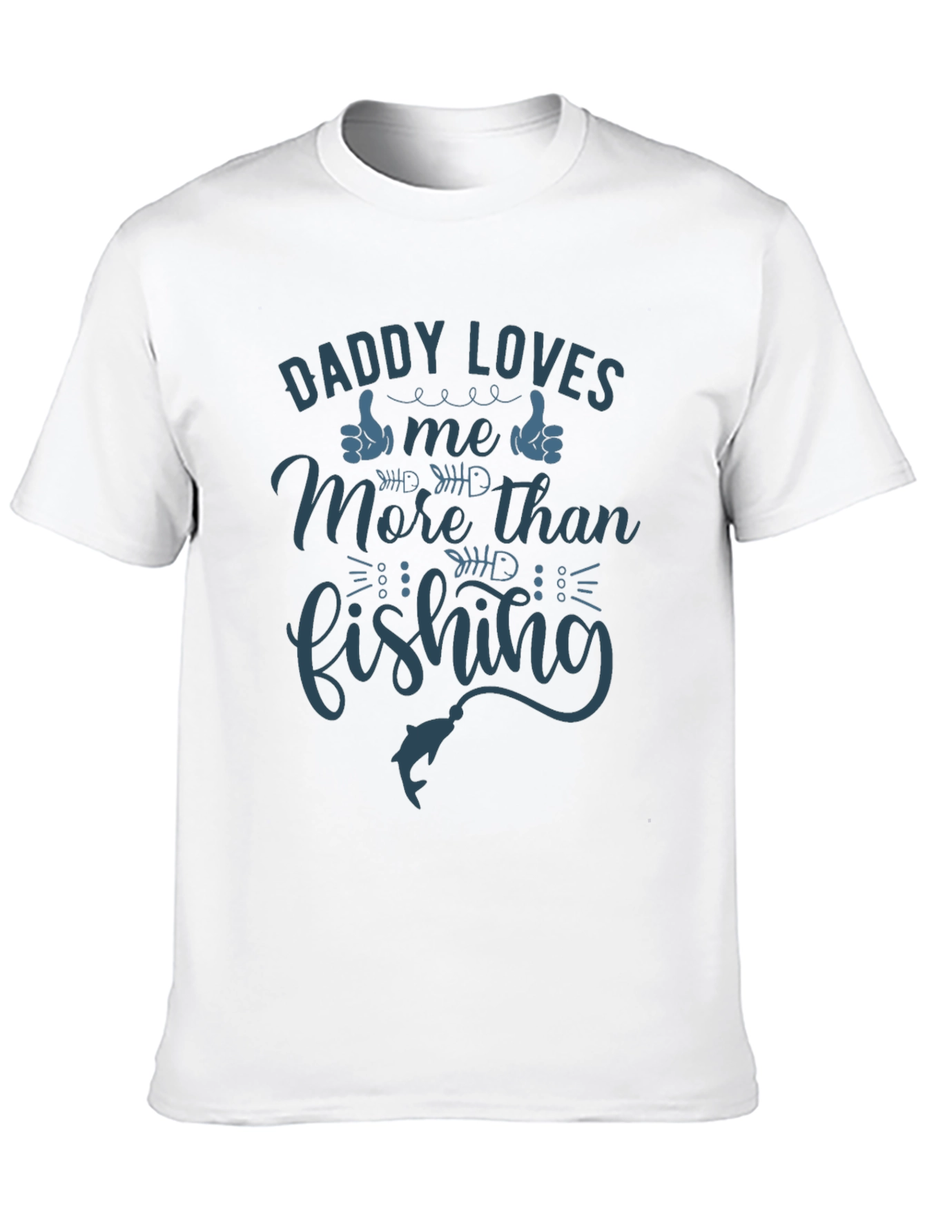 Black Daddy Loves Me More Than Fishing Black T-Shirt view 10